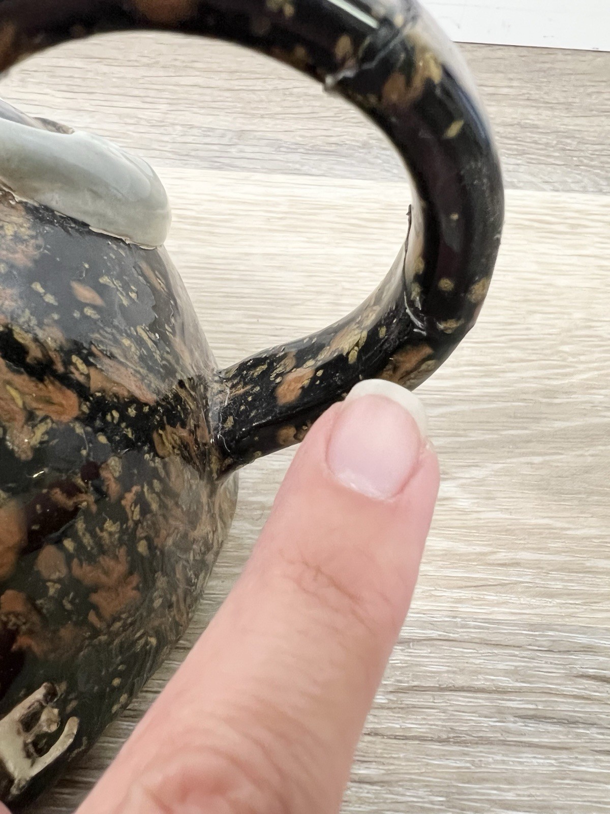 Quija Ceramic Teapot Decor Goth Tarot Witchy Planchette Pentagram Moon *Read