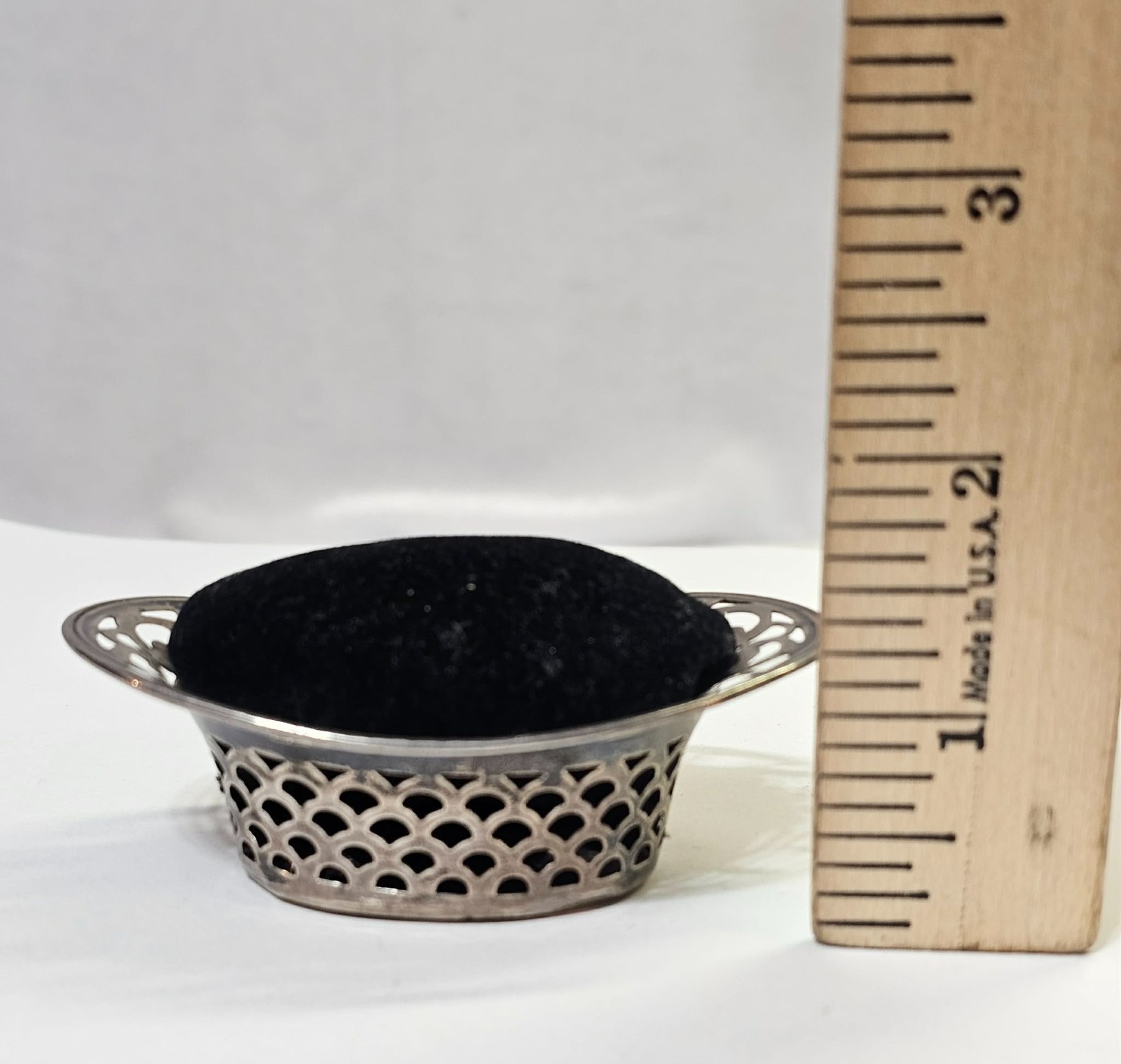 vtg Sterling Silver Wedster Mini Nut Bowl /Basket/ Pin Cushion 13g- B5-READ