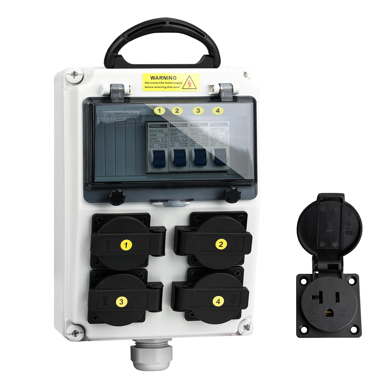 Electrical Outlet Box, Breaker Electrical Box, with IP44 NEMA 5-20 Outlet Box