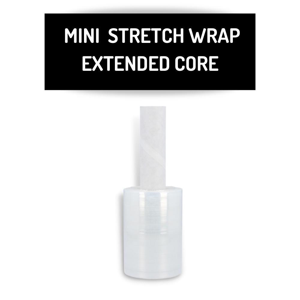 12 Pack Clear 5"x1000', 80 Ga Mini Stretch Wrap with Handles Plastic Cling Film