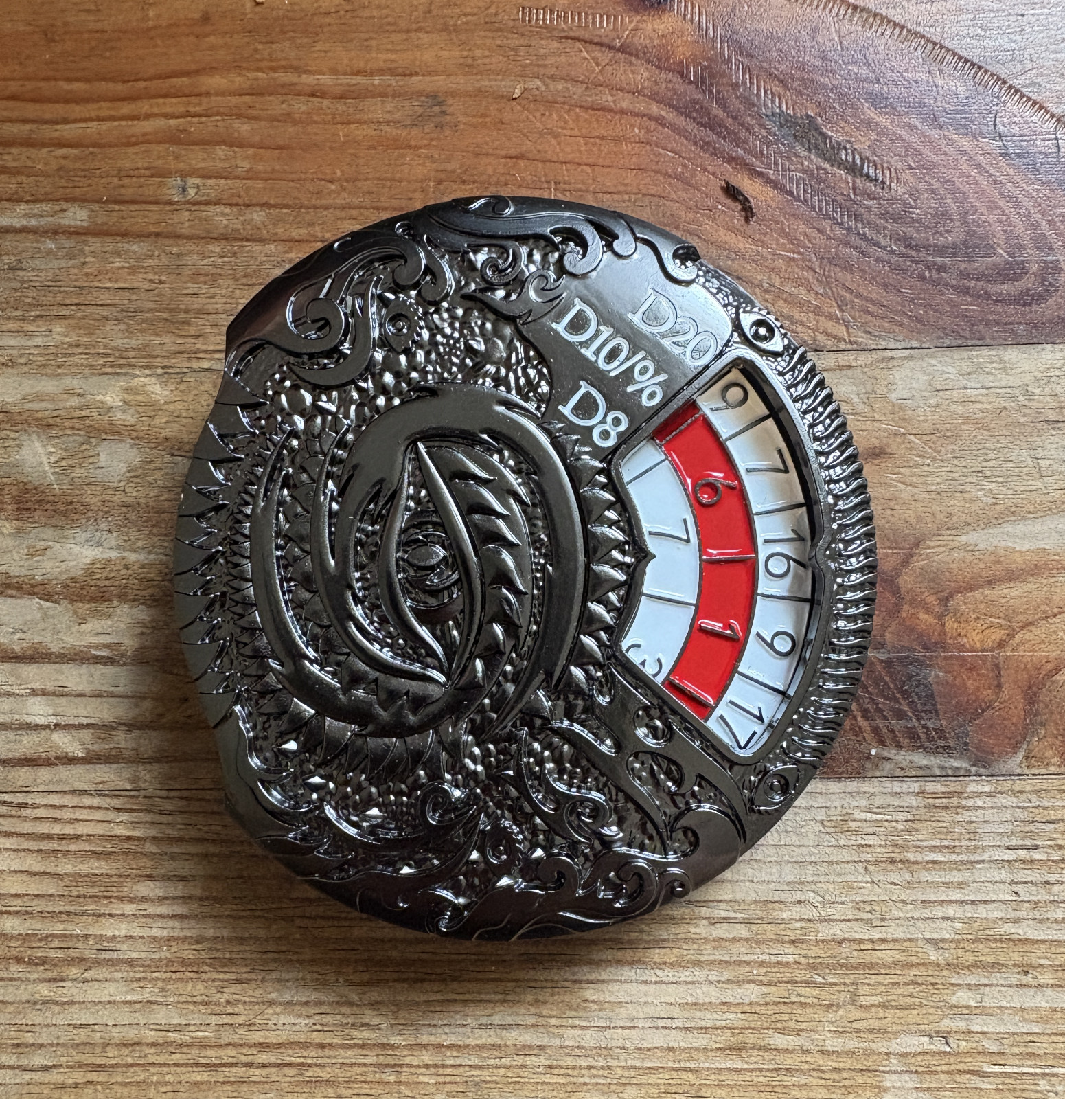 DND Spinner Dice 7-in-1 Metal D&D Dice Set, Dragon Black