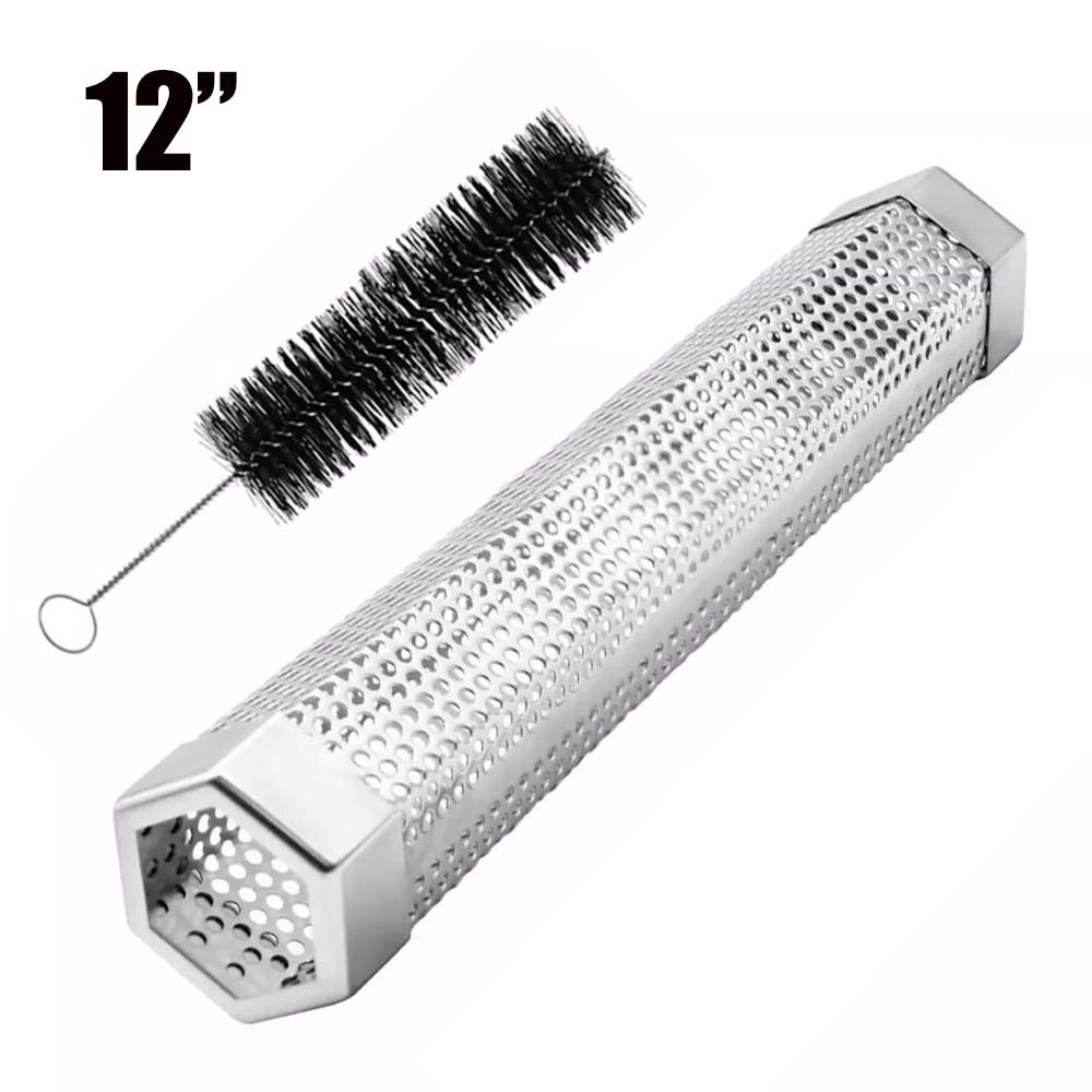 12in BBQ Smoker Tube for Wood Pellets – Stainless Steel Grill Smoke Box for Meat