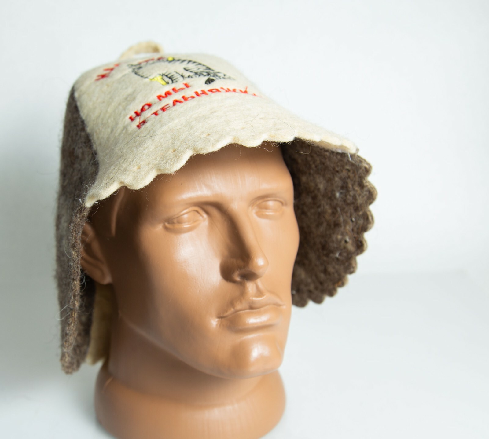 Sauna Hat sheep wool Felt Russian Banya for men Bath hair Care Cat Sailor