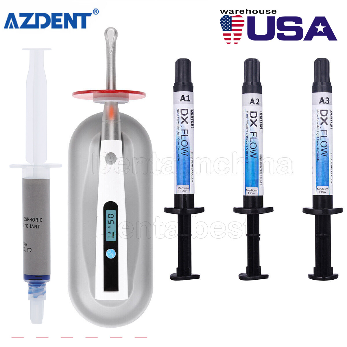 Dentex Dental Flowable Light Cure Composite Resin Medium Flow / 1S Curing Light
