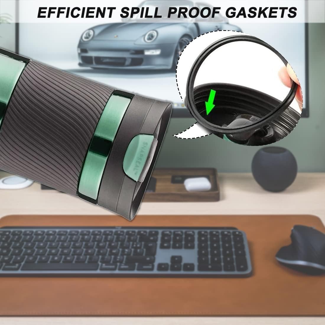 10 Pcs Replacement Rubber Lid Seals Compatible with 16 & 20 oz Contigo Black