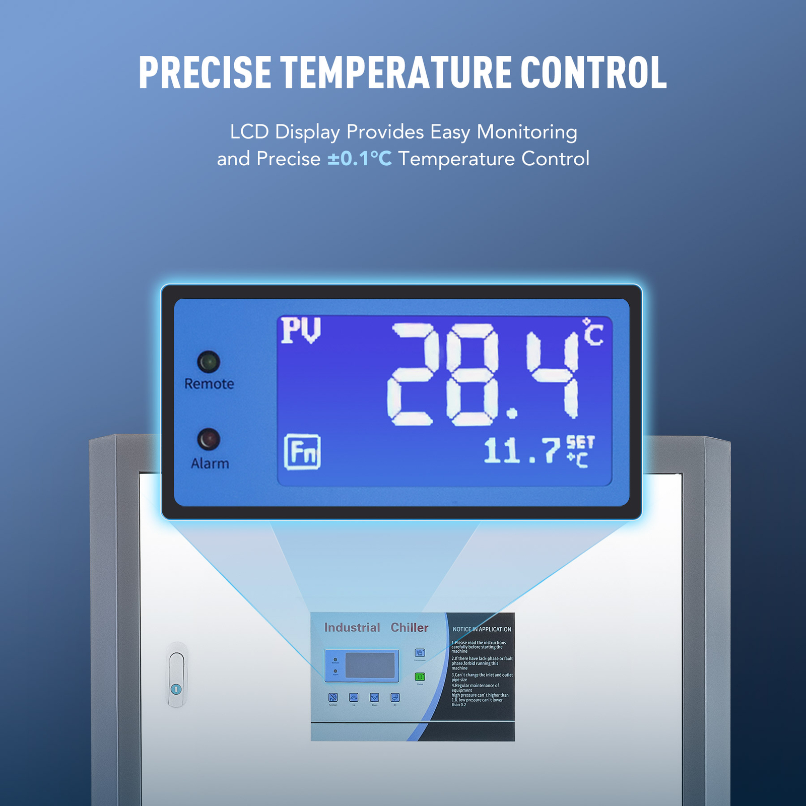 CREWORKS 20 Ton 30HP Industrial Air-Cooled Water Chiller with 66 gal. Water Tank