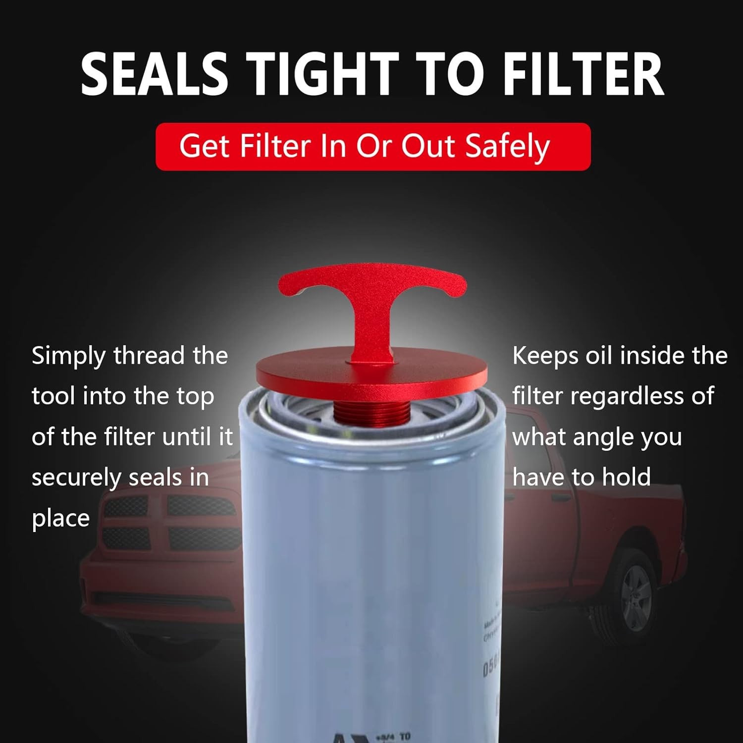 Oil Filter Plug Tool, Aluminum Alloy Oil Filter Cap Off Tool for Dodge Ram 2500,