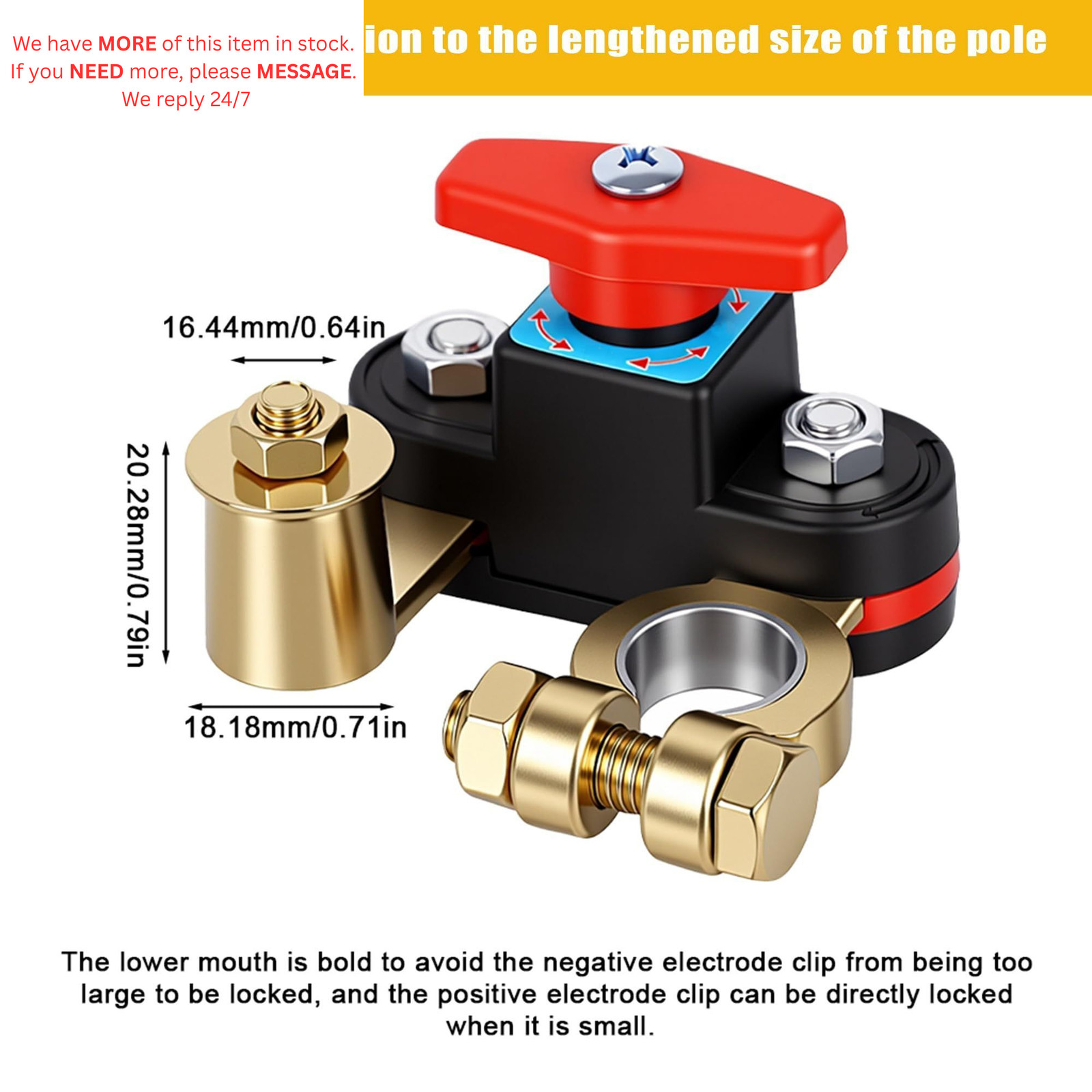 Car Battery Shut-Off Switch, Disconnect Switch with Knob Control,...