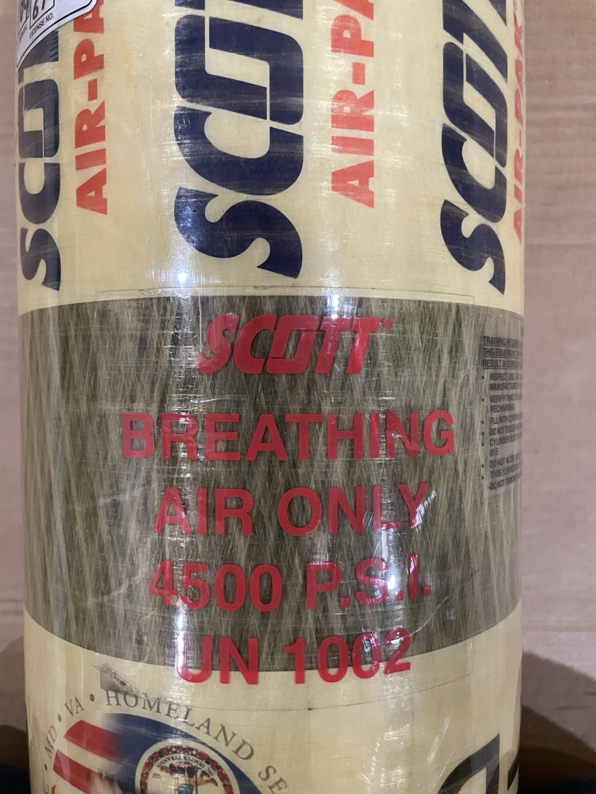 Scott SCBA 60 Min Luxfer Cylinder Tank - 4500 Psi - NEW (Surplus stock)