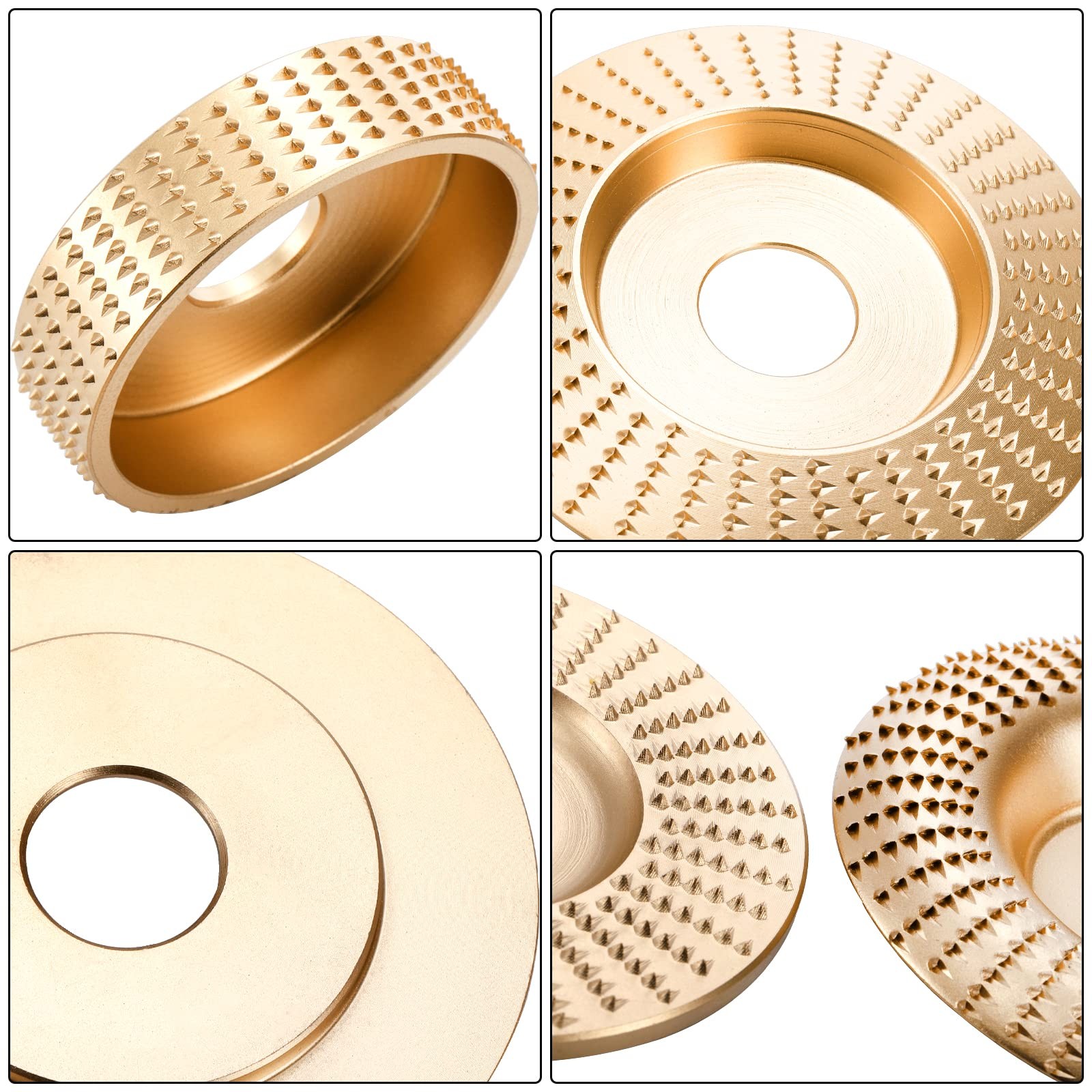 Hedume Set of 5 Wood Carving Disc for 4" or 4 1/2" Angle Grinder with 7/8"...