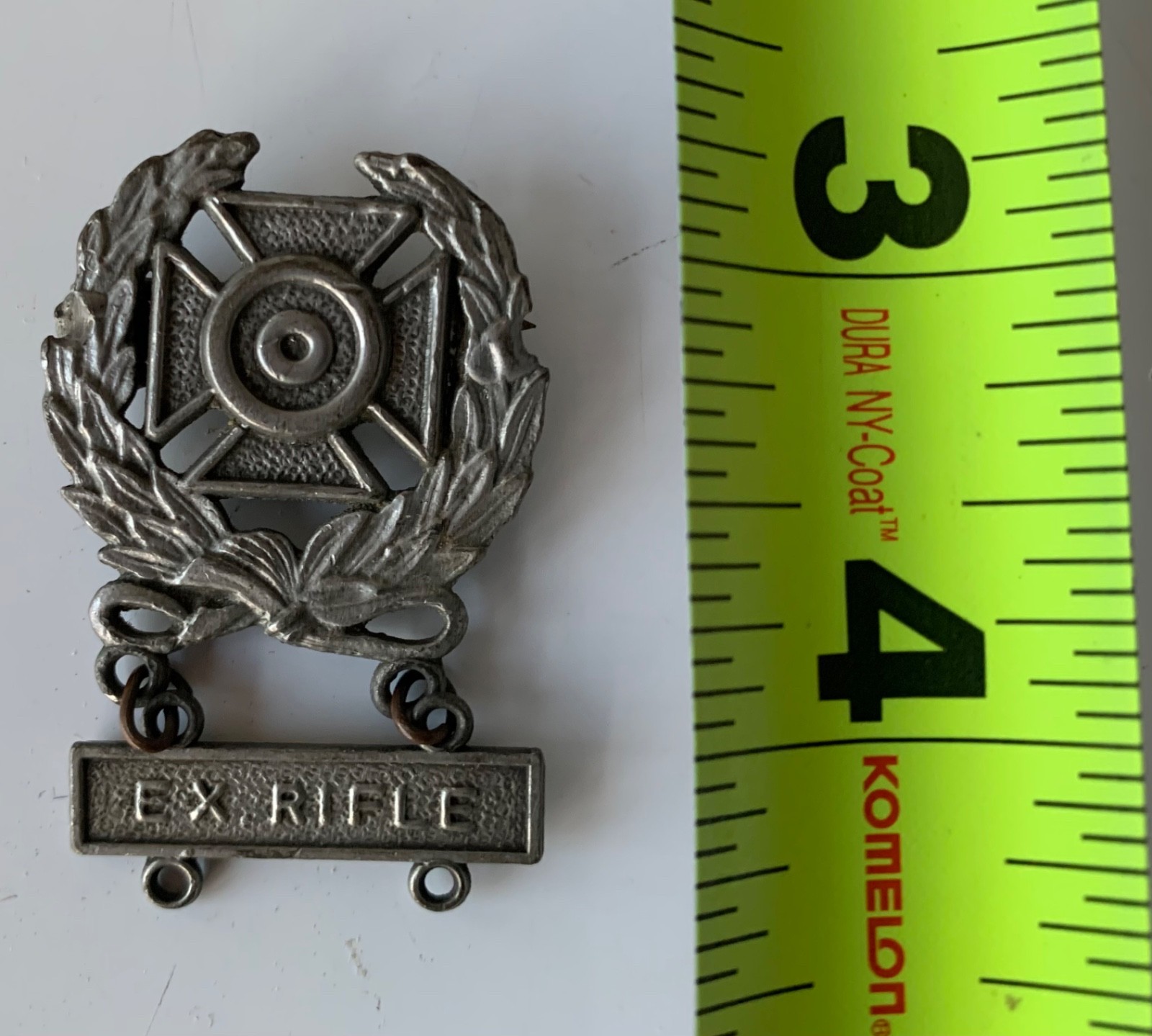 Original WW II 2 US Army Sterling Silver EX Rifle Marksman Medal Pin Bar *read