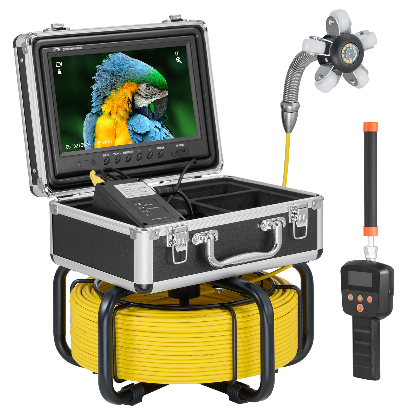 Sewer Camera 165 ft/50 m Self-Leveling Drain Duct Camera with 512Hz Locator