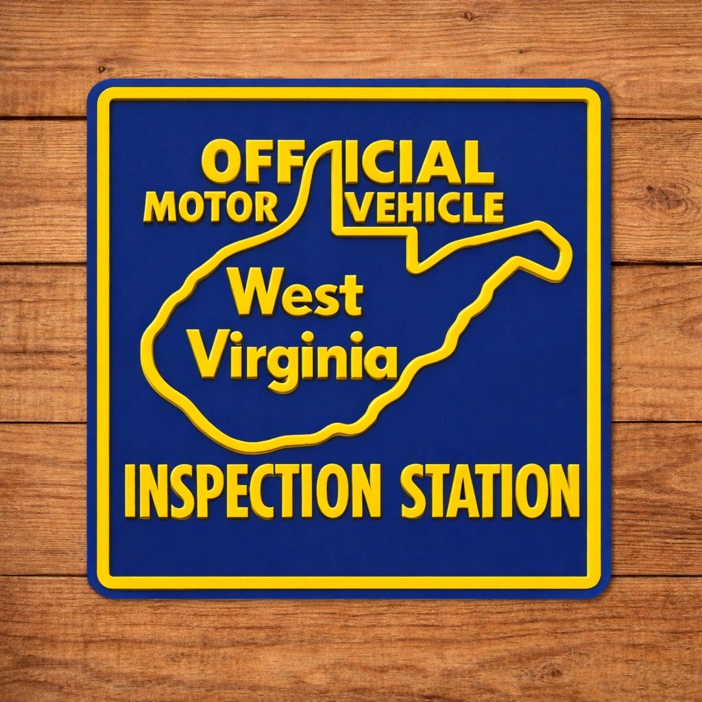 West Virginia Motor Vehicle Inspection Station Sign Road Highway Freeway Travel