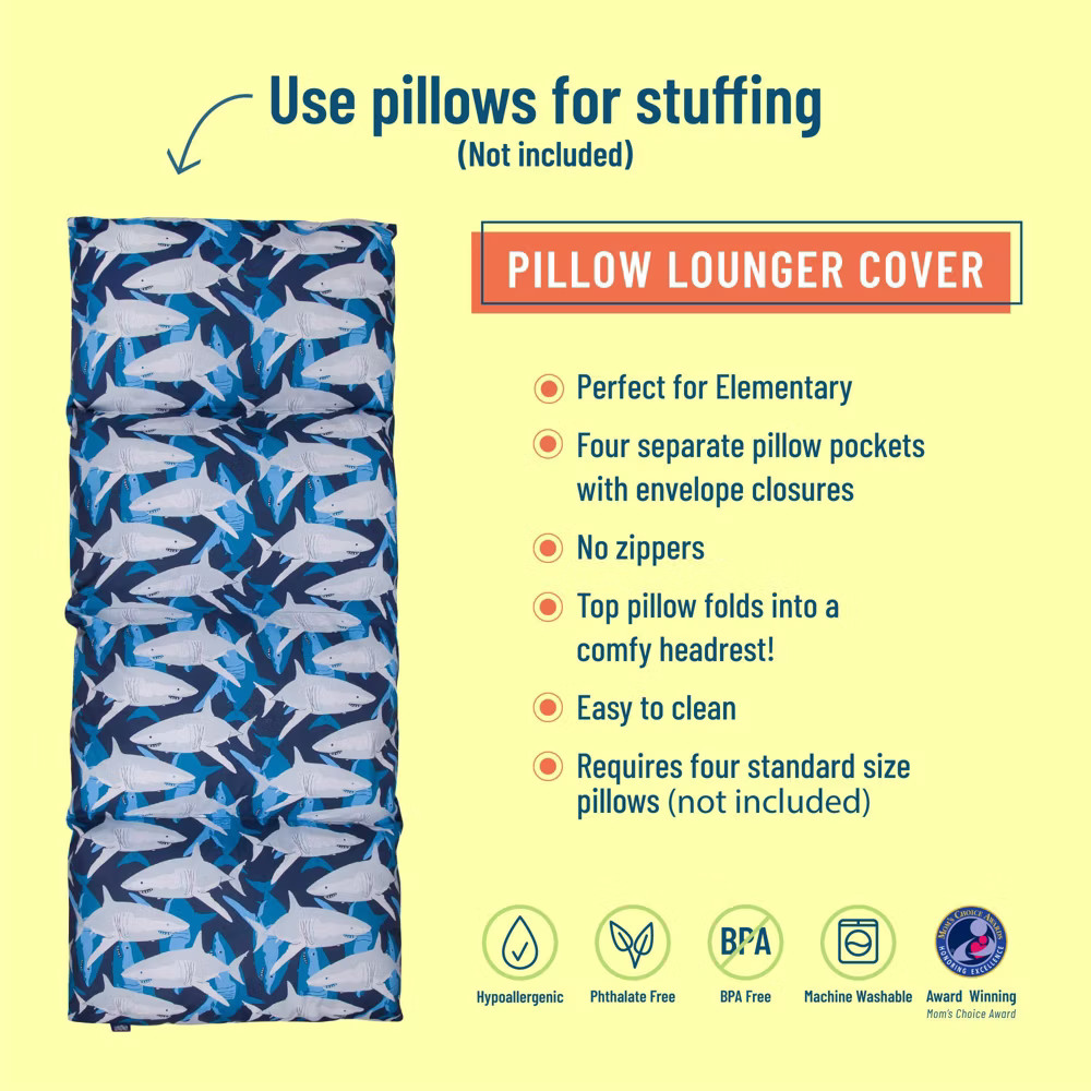 Wildkin Kids Floor Pillow Lounger (Sharks)