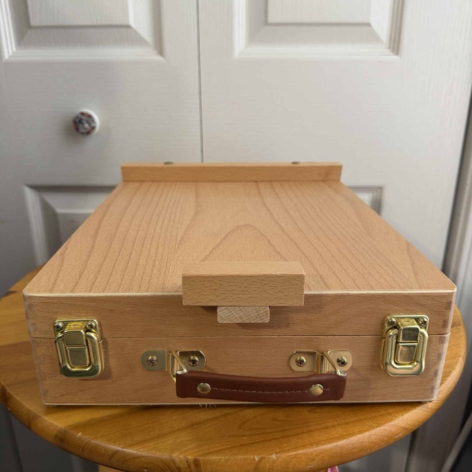 Wood Desktop Art Easel With Storage Travel Case Gifts Unisex Cottage Minimalist