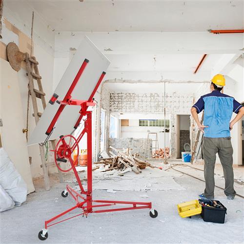 11FT Drywall Lifter Panel Hoist Jack Rolling Caster Construction Lockable 150lbs