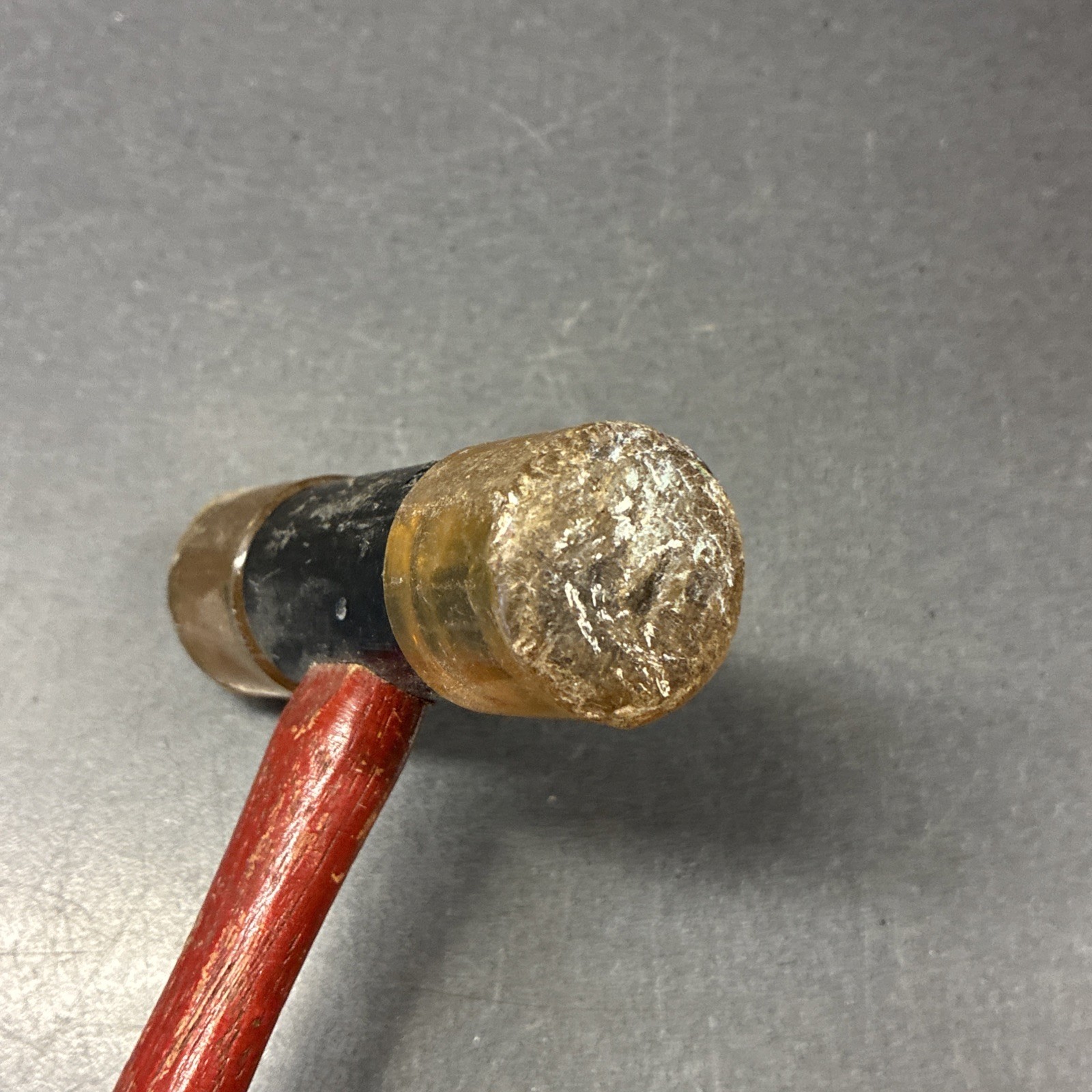 Vintage Stanley No 594 Plastic Double Soft Faced Hammer Mallet 10.5" Wood Handle