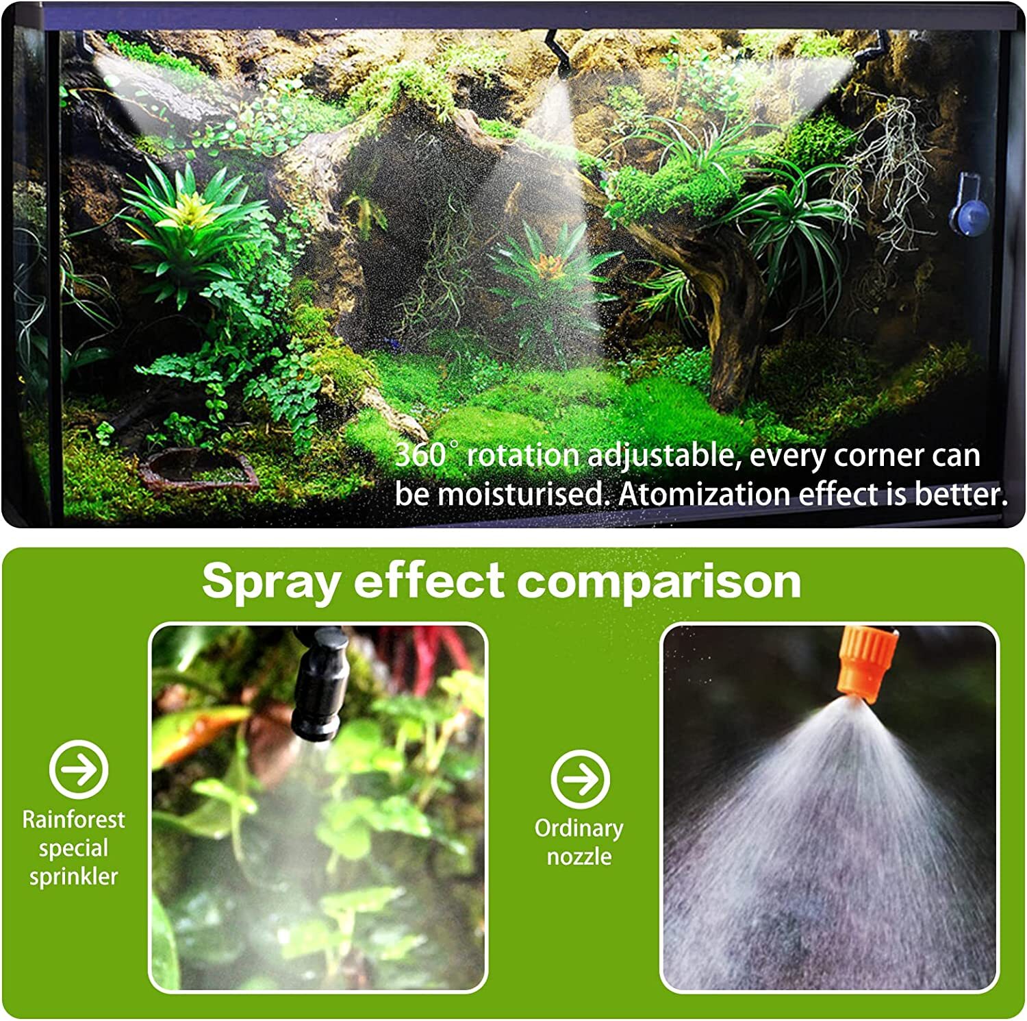 Reptile Humidifier Mister Fogger for Terrarium Automatic Timer Spray Mist Fogger