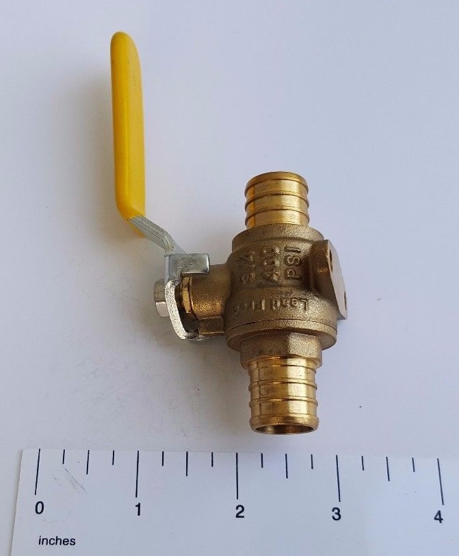 5 Pcs. 3/4" Pex Ball Valve with Drop Ear, Lead Free Brass, Full Port, 24-3-4=5