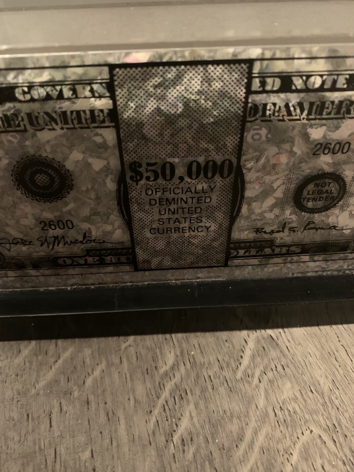 Vintage Shredded US Currency U.S. Paper Money 100% Real $50,000 Box Acrylic