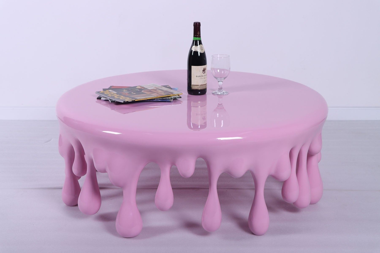 Pink Melting Coffee Table Dripping Statue Ice Cream Prop Decor Home Furniture