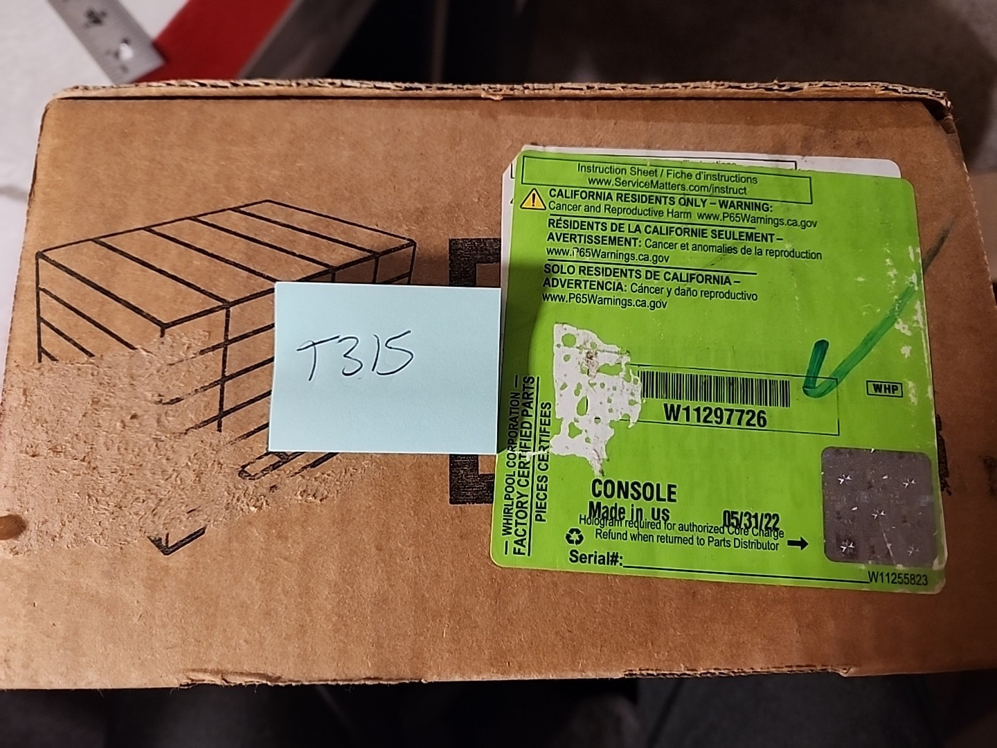 Whirlpool Range Oven Control Panel  W11297726