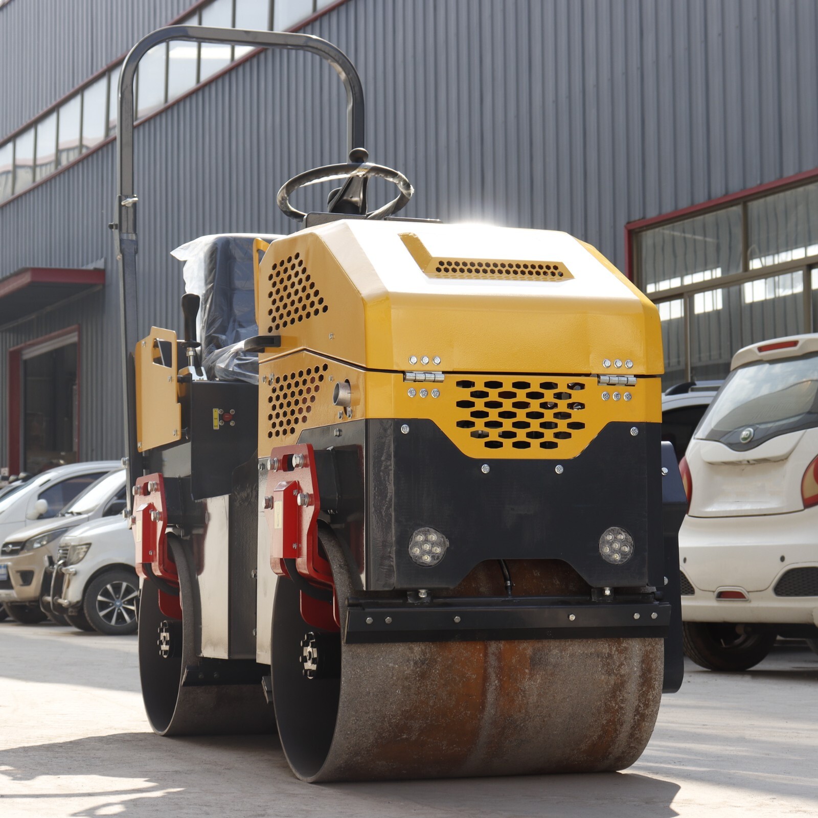 Petrol Engine Soil Asphalt Double Drum 1ton Roller Road Roller Compactor