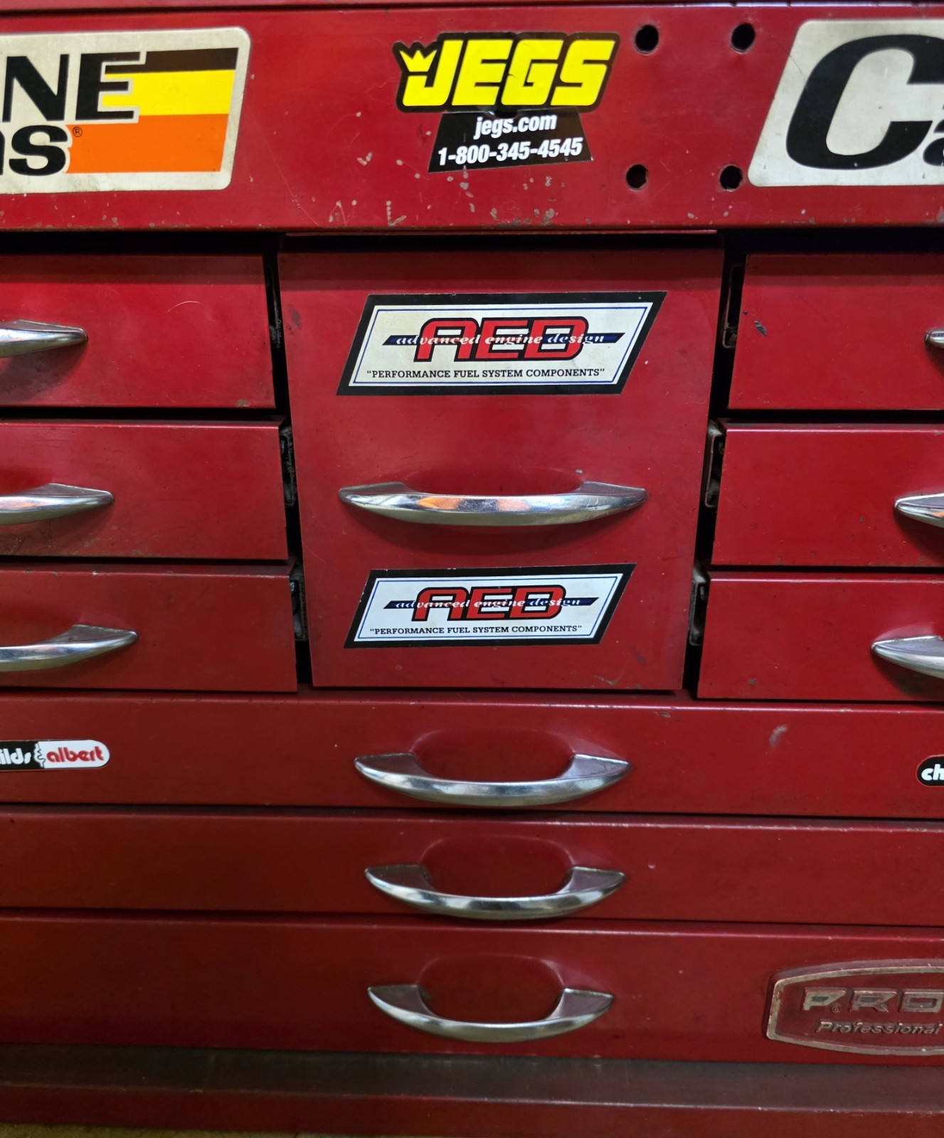 Proto Professional Vintage 10-Drawer Red 26" Top Box Chest USA NO LOCK/KEY 1970s