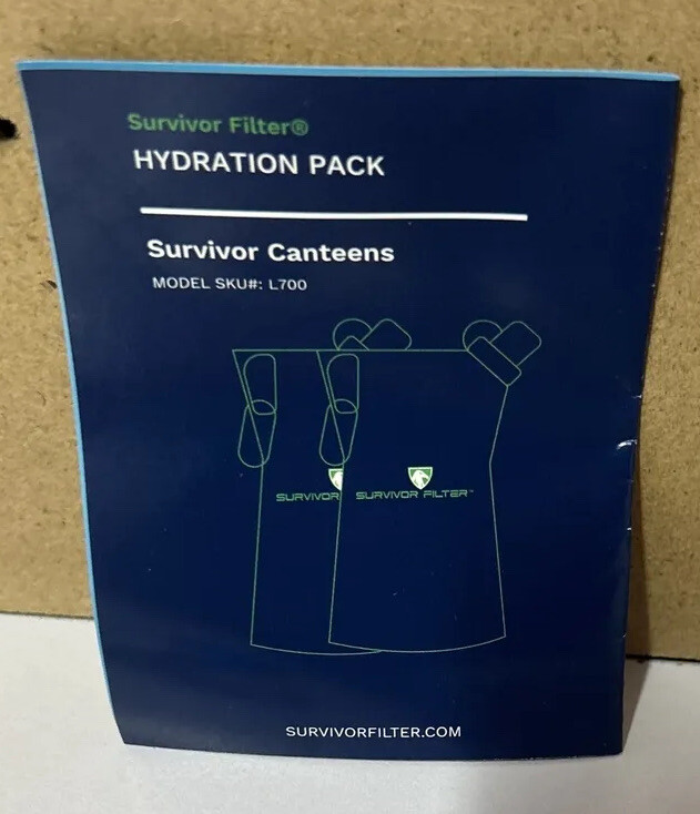 Survival Canteens, Collapsible Folding Water Bottle, 33oz 2 Pack, 2 Liters Total