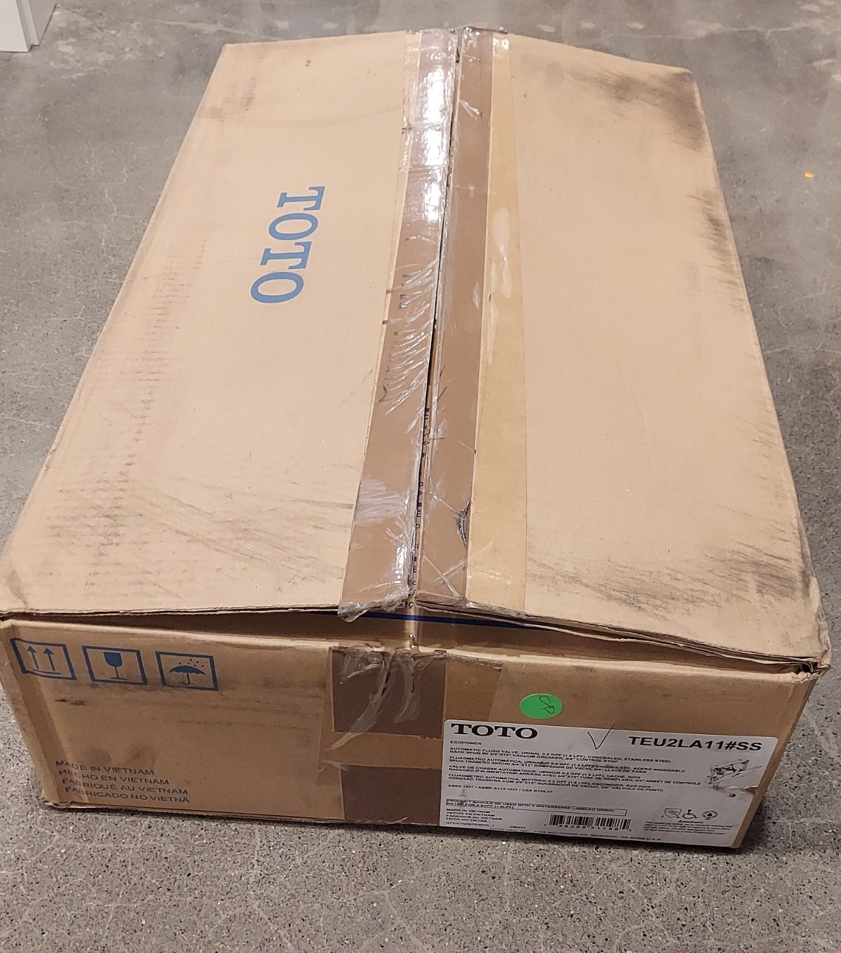 TOTO TEU2LA11#SS EcoPower 0.5 GPF Automatic Concealed Urinal Flush Valve NEW