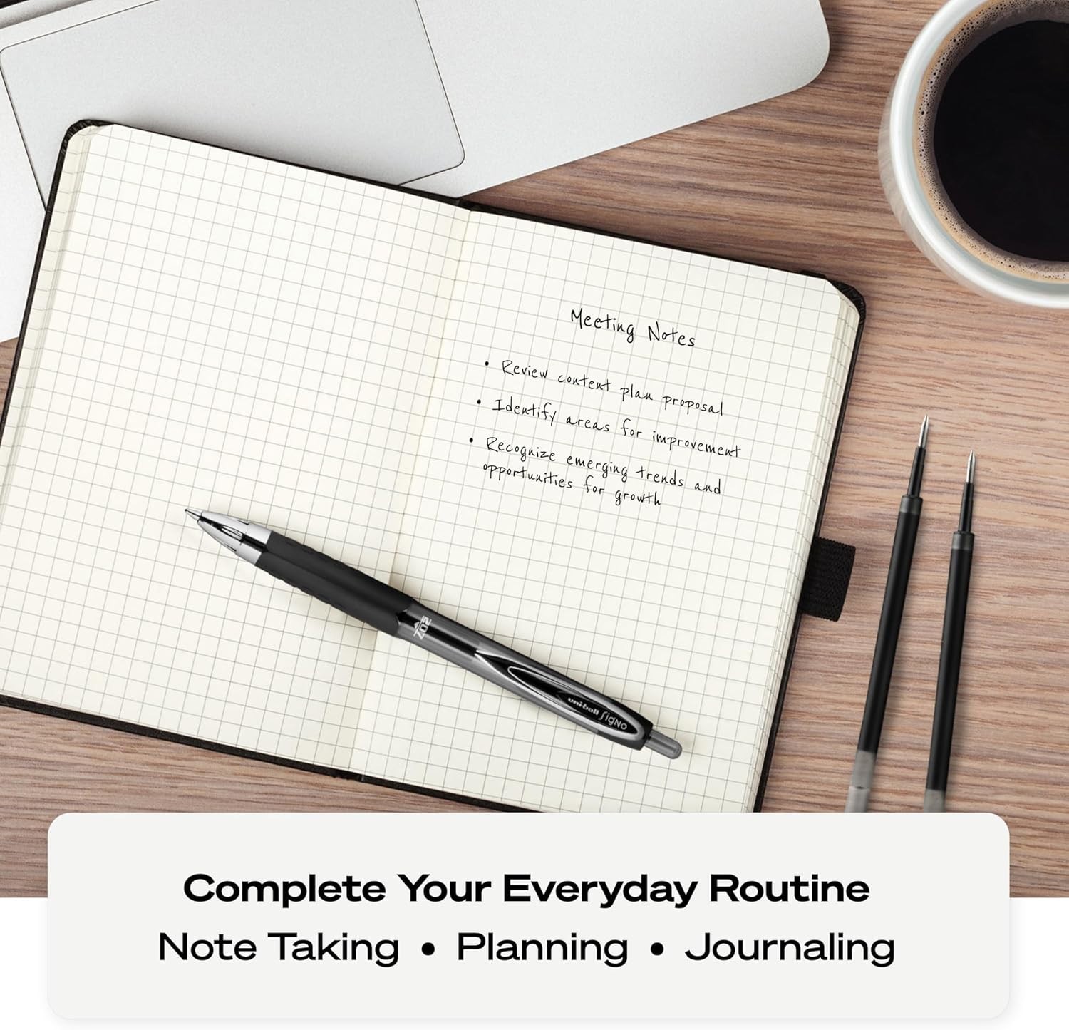 Uni-Ball 1790895 Signo 207 Retractable Gel Pen, Bold Point, Black Ink, 12-Count