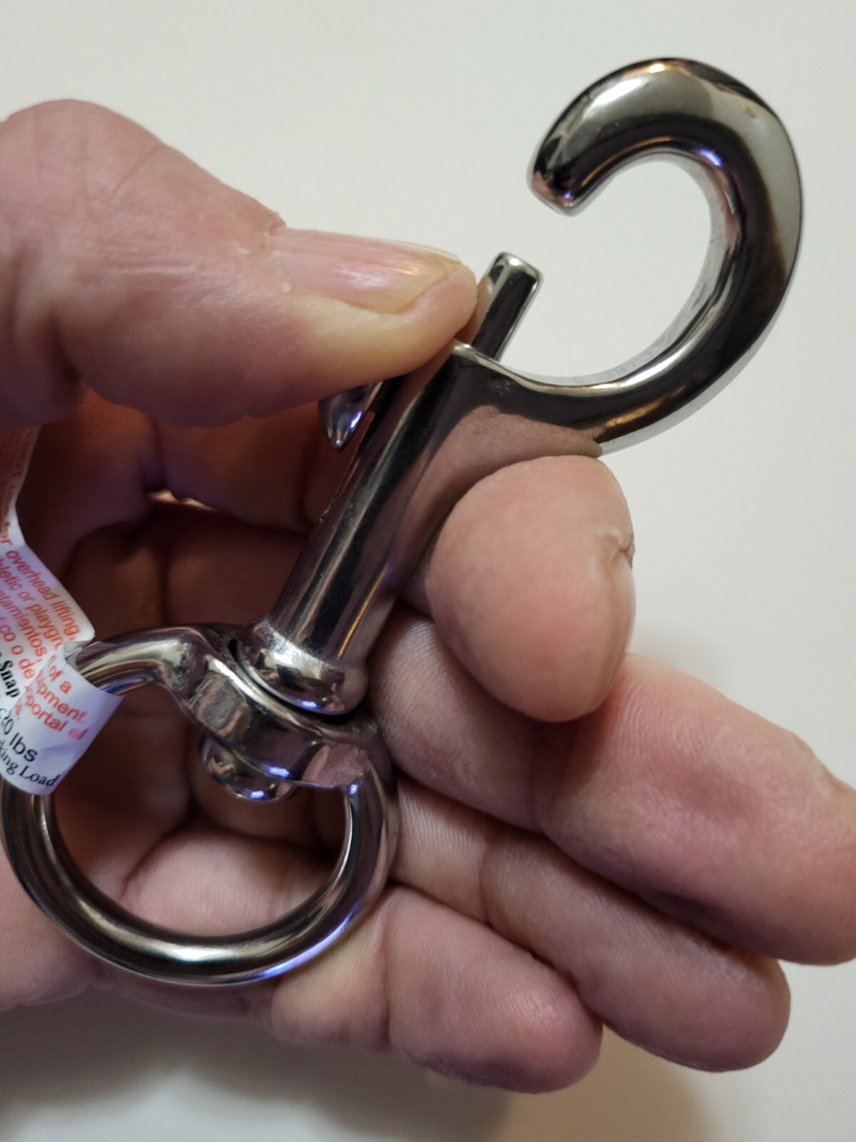 316 stainless steel Bolt action swivel snap hook clasp with 1 1/8" eye. 4 1/8"