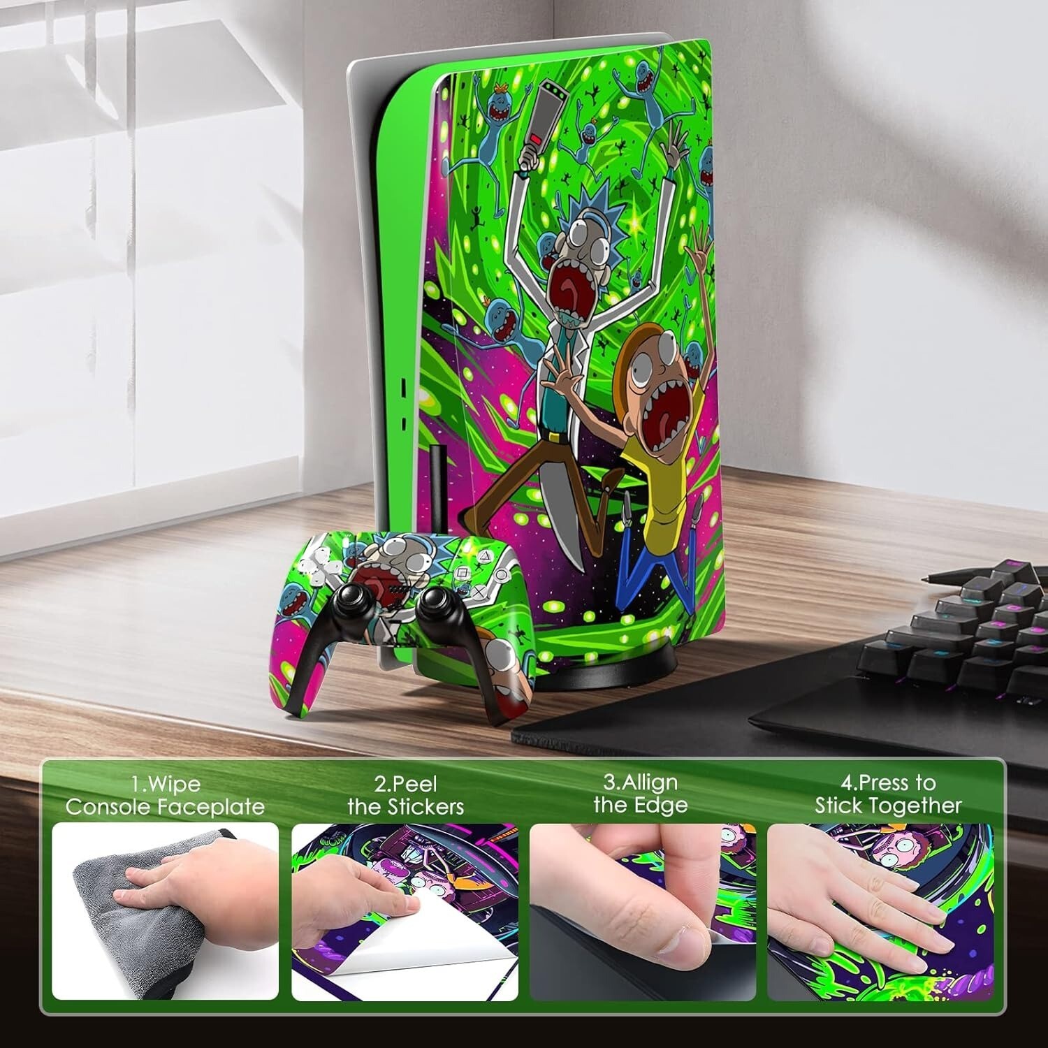 For PS5 Disc Edition Skin Vinyl Sticker Anime Playstation 5 Controller & Console