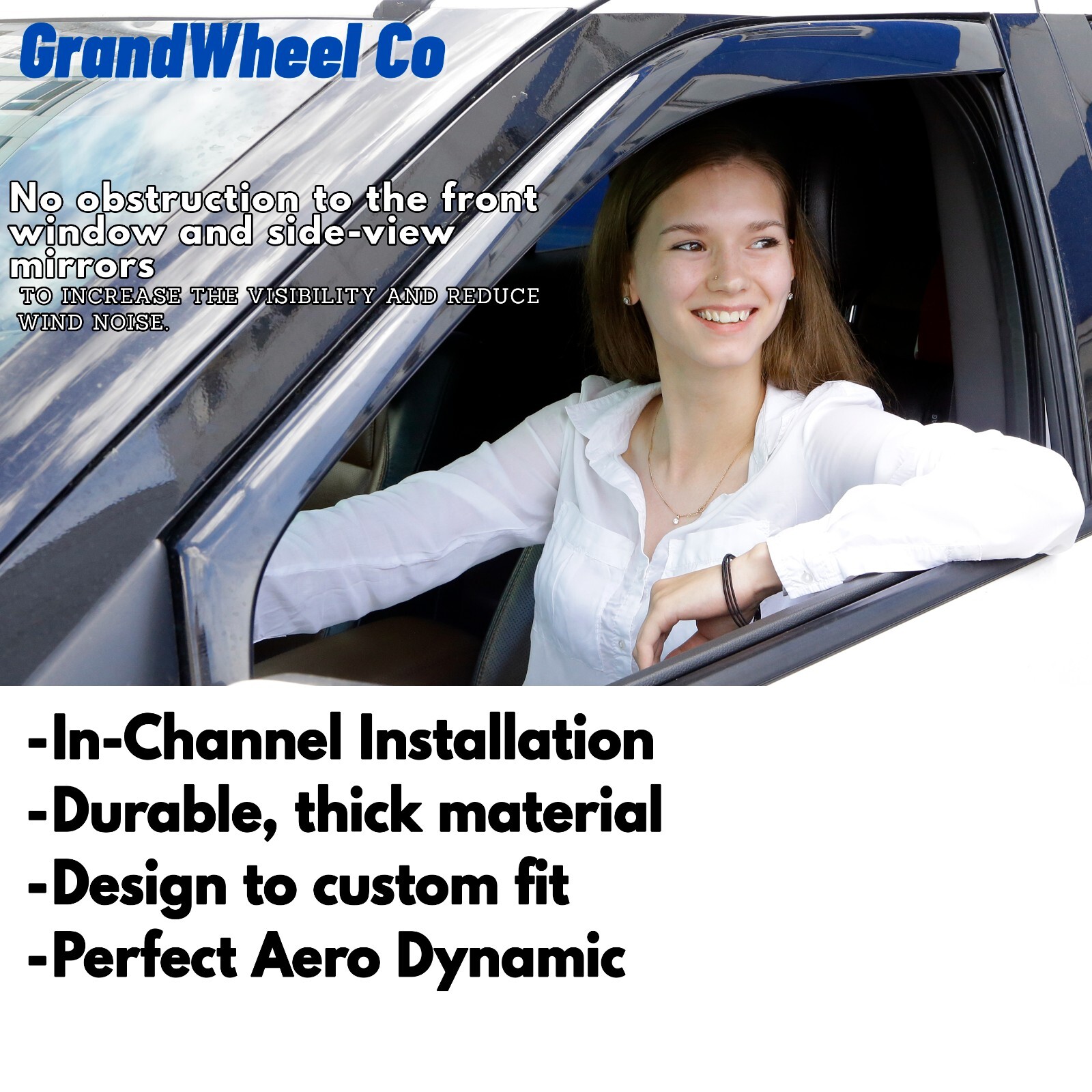 Sun Rain Visors Wind Rain Guards for 20-23 GMC Sierra 2500HD/3500HD Crew Cab