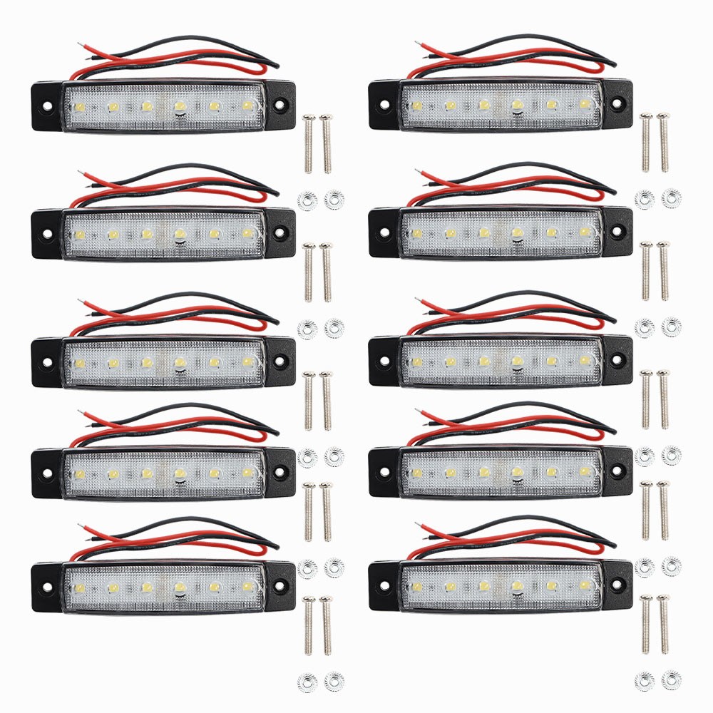 10Pack Marine Boat LED Deck Courtesy Lights Waterproof White Stern Transom Light