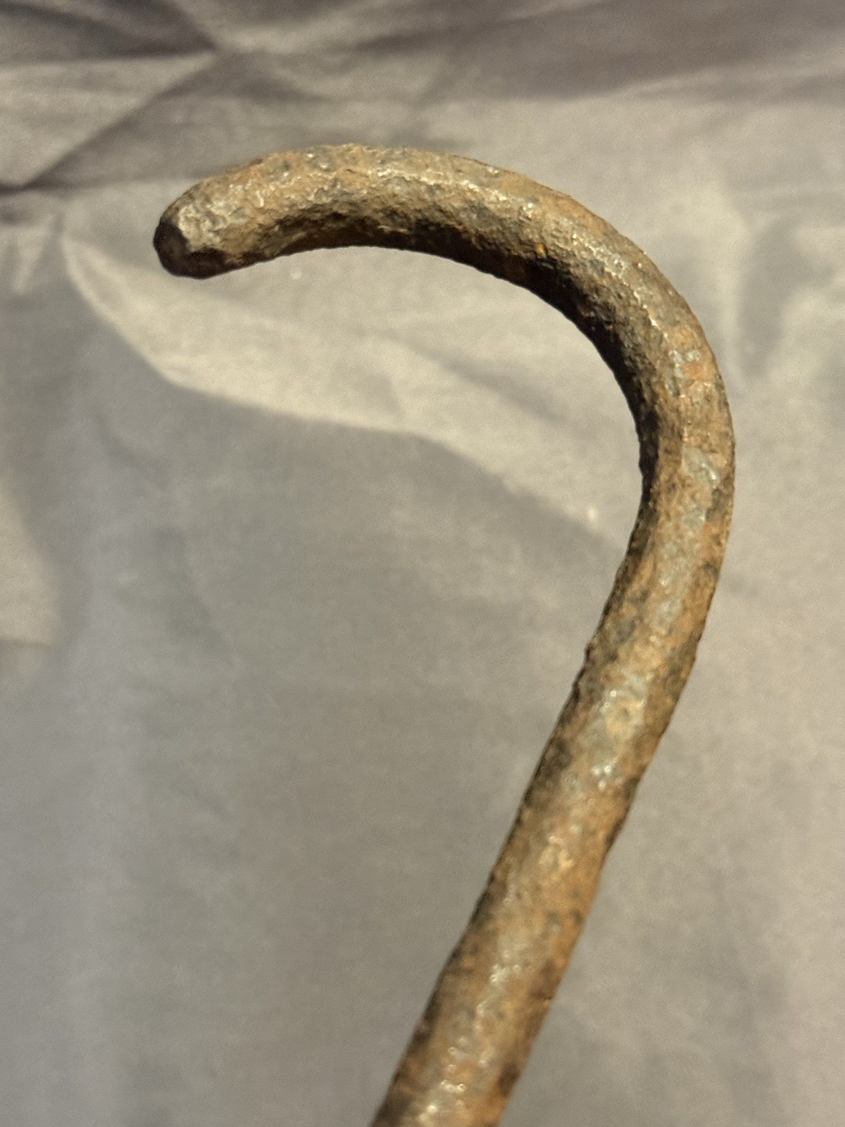 Early Antique Primitive Nautical Hand Held Wrought Iron Barbed Harpoon Gaff