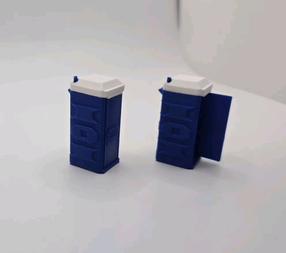 *2 pack* 1:64 scale porta-potty diorama accessory dark blue with white top