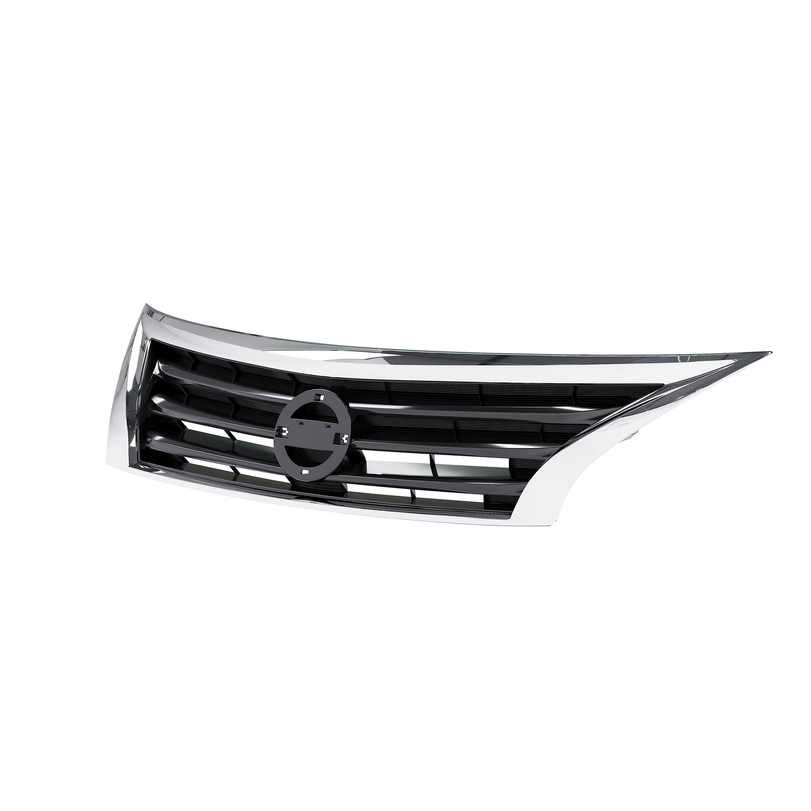 For Nissan Altima 2013 2014 2015 Front Bumper Upper Grille Black w/ Chrome Trim