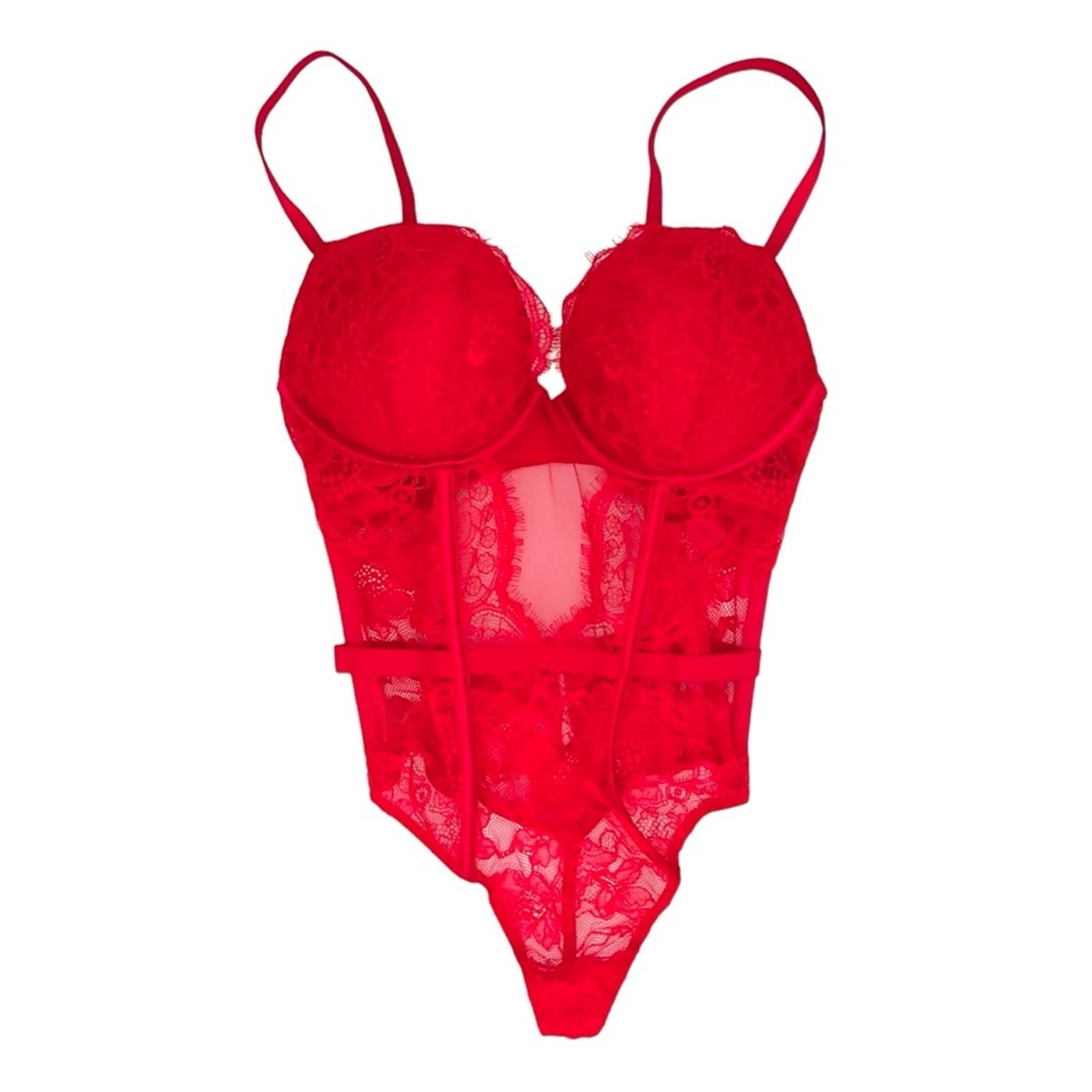 Victoria’s Secret Bombshell Lace Teddy Lipstick Red Size Large