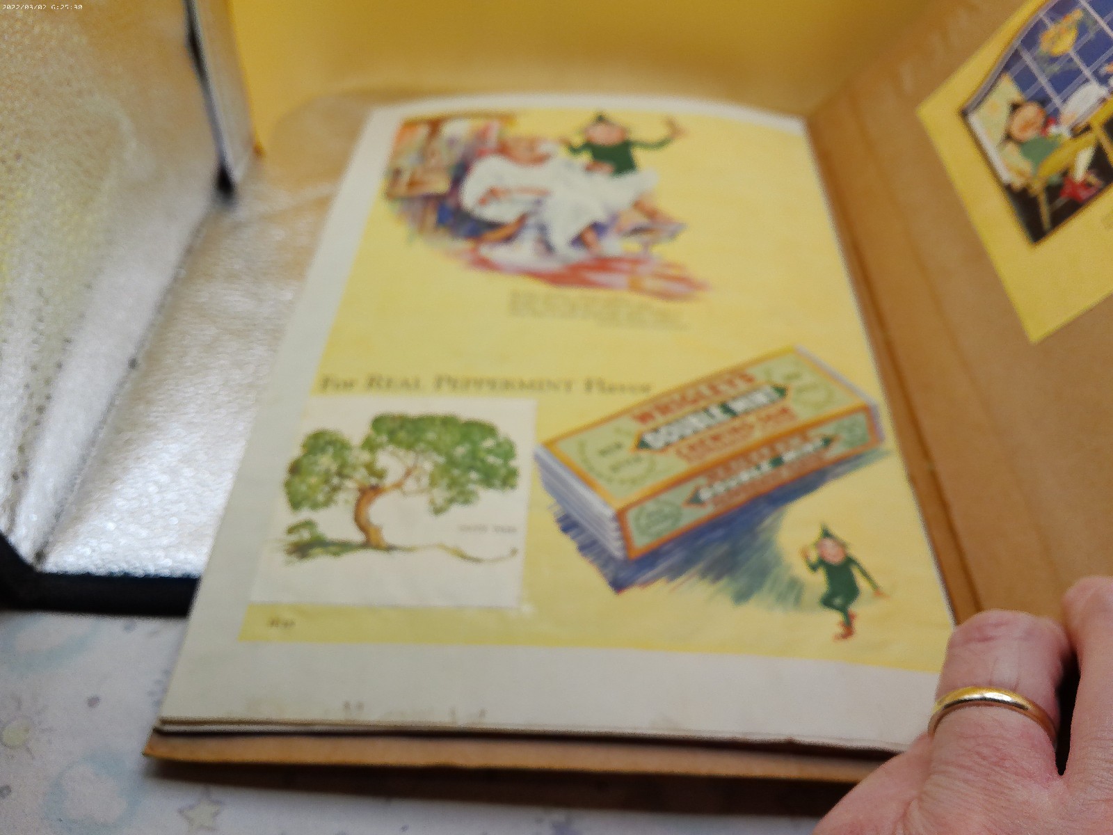 Mother Goose up to date Wrigleys gum ads 1920s era scrapbook filled with ads