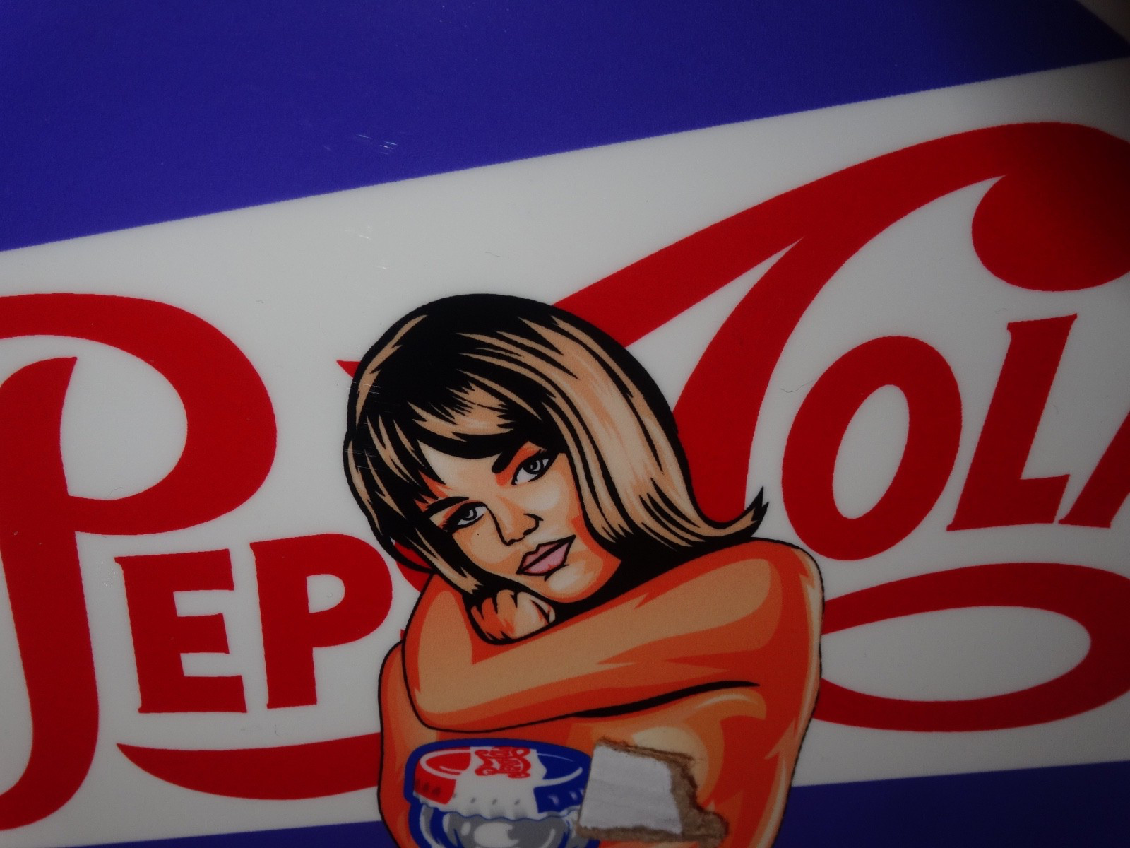 VINTAGE SPARKLING PEPSI COLA SODA BOTTLE &👩 WOMAN 12" METAL GASOLINE & OIL SIGN