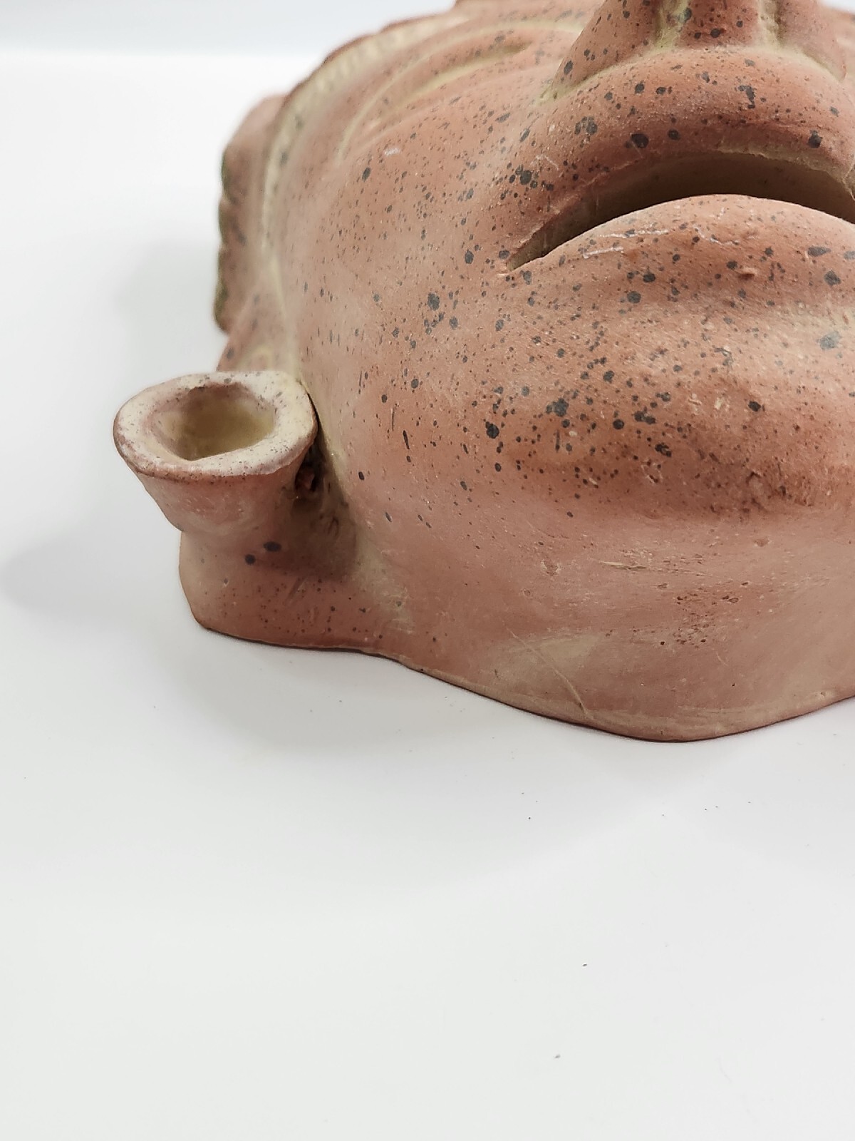 Vintage Mexican Mask Terra Cotta Red Clay Tribal Mask Wall Decor Mexico