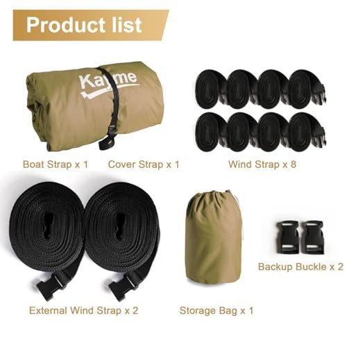 1200D Heavy Duty Boat Cover for 20-22ft Boats - Waterproof, Tear Resistant