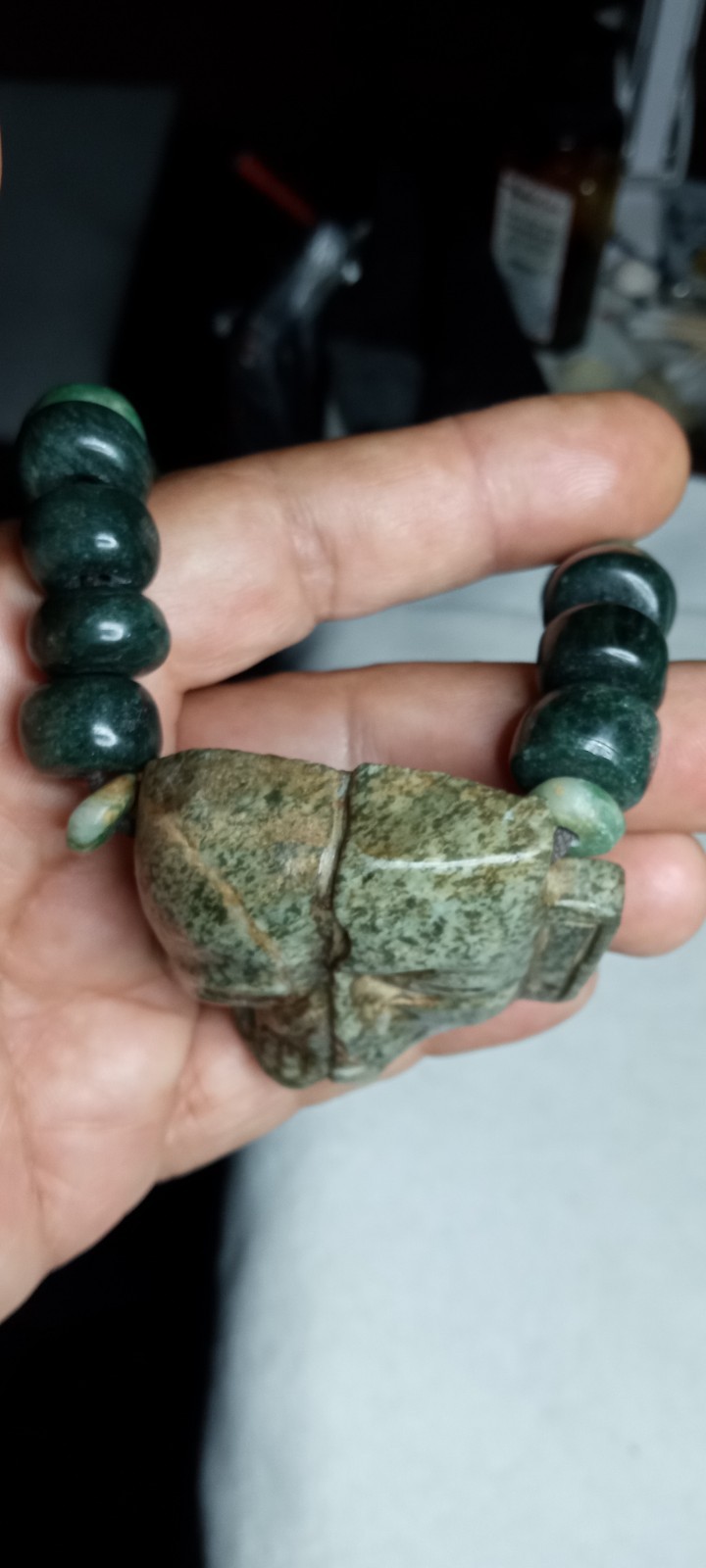 Aztec Modern Precolombian Life and Dead Mask Neckalce.