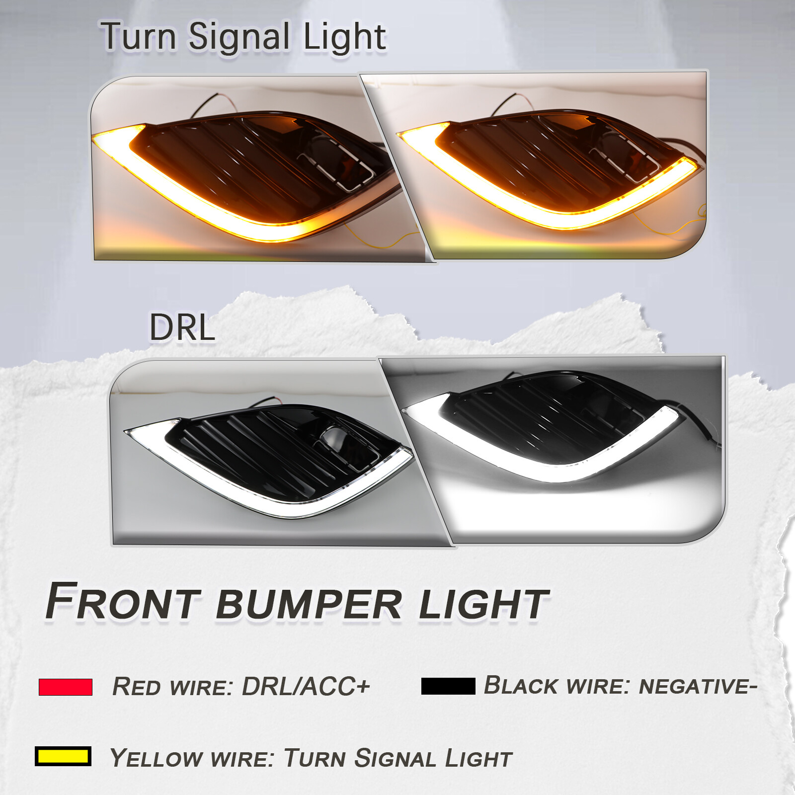 LED Front Fog Bezel Lamp Daytime Running Light w/Turn For Toyota Camry XSE 18-20