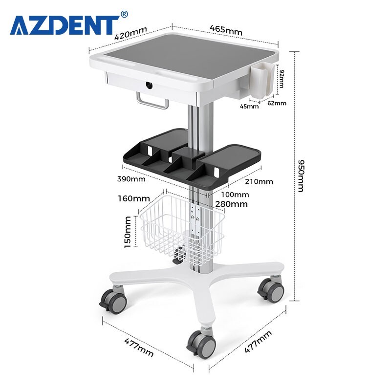 Dental Medical Endodontics Intraoral Scanner Cart Storage Trolley built-in plug