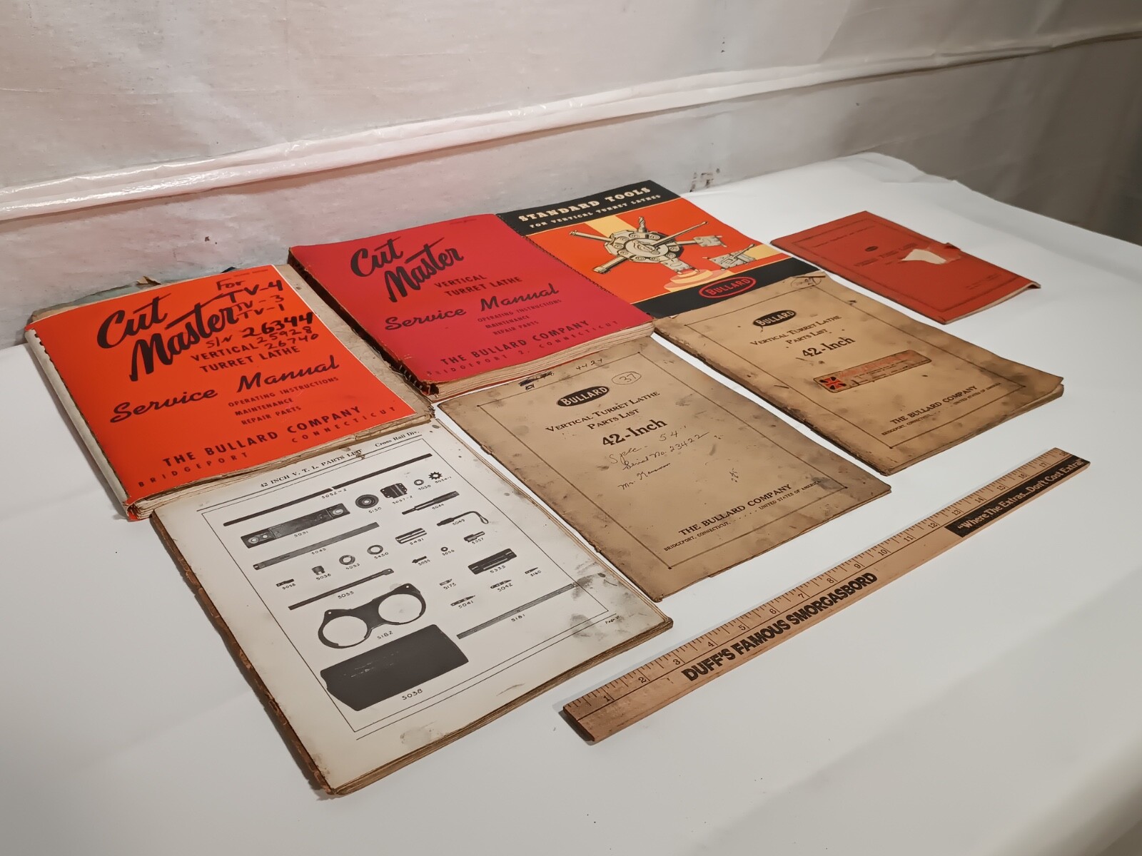 Lot of 7 Bullard Cut Master Vertical Turret Lathe Service & Instruction Manuals