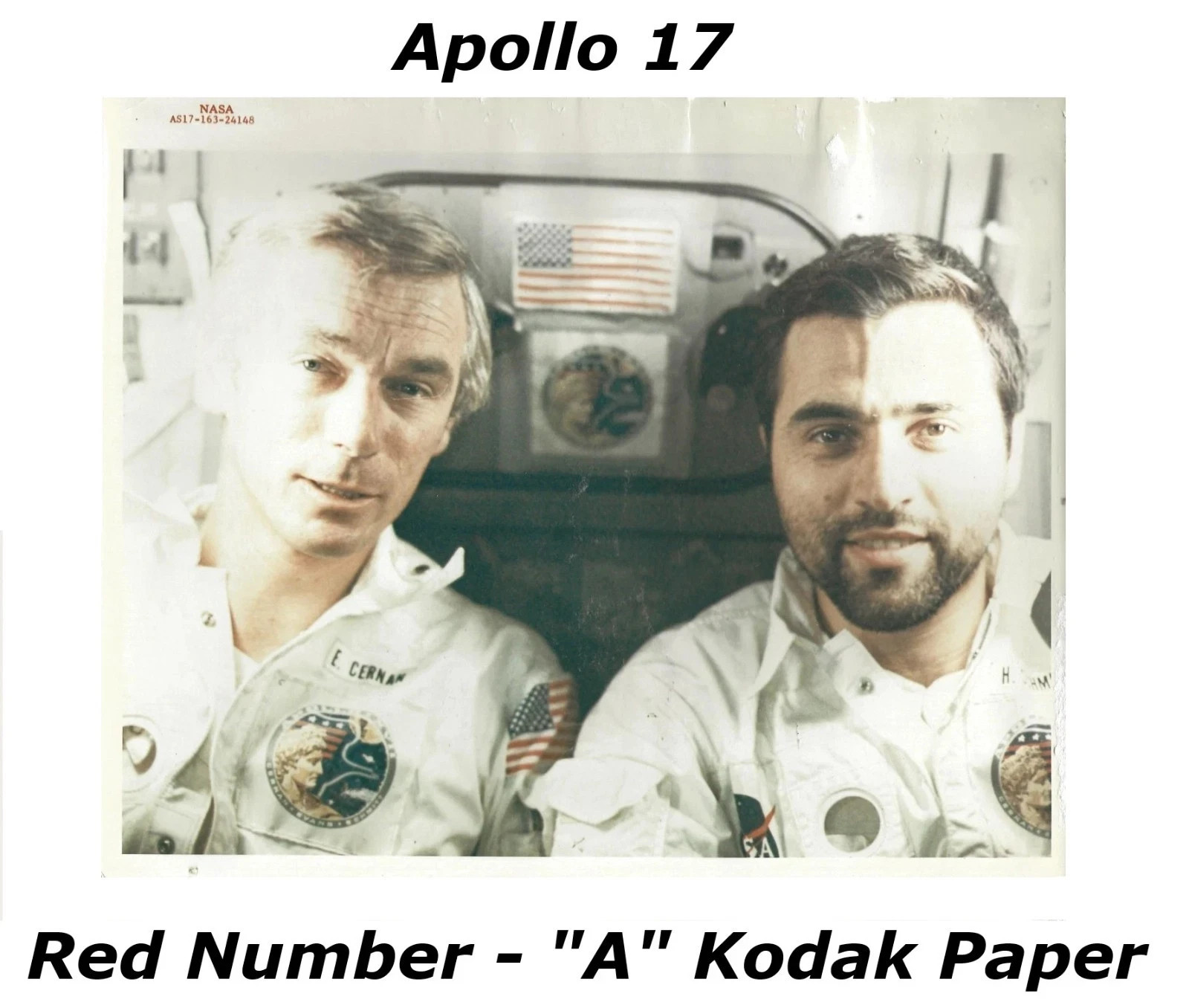 Original NASA Red Number AS17-163-24148 Apollo 17 Last Men on Moon Photograph