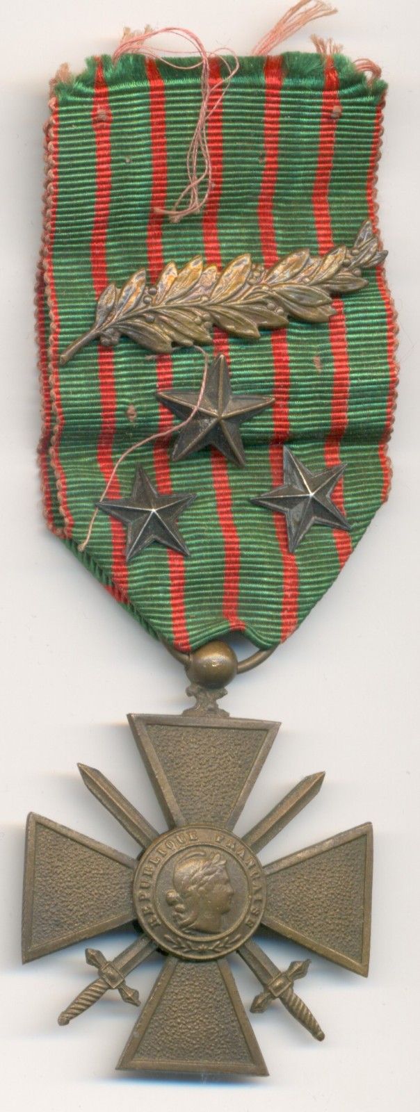 WWI French Croix De Guerre Medal 1914-1918 3 Star