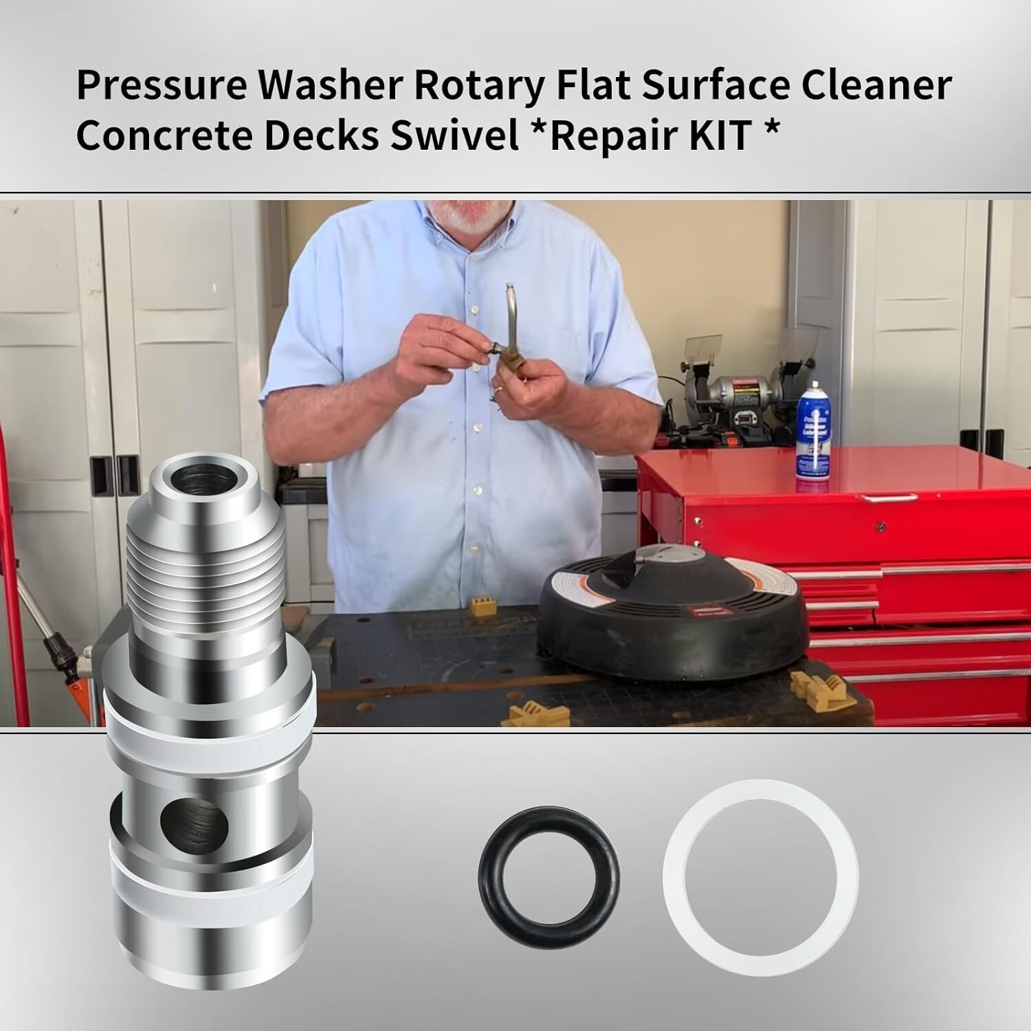 Pressure Washer Rotary Flat Surface Cleaner Concrete Decks Swivel * Repair KIt *